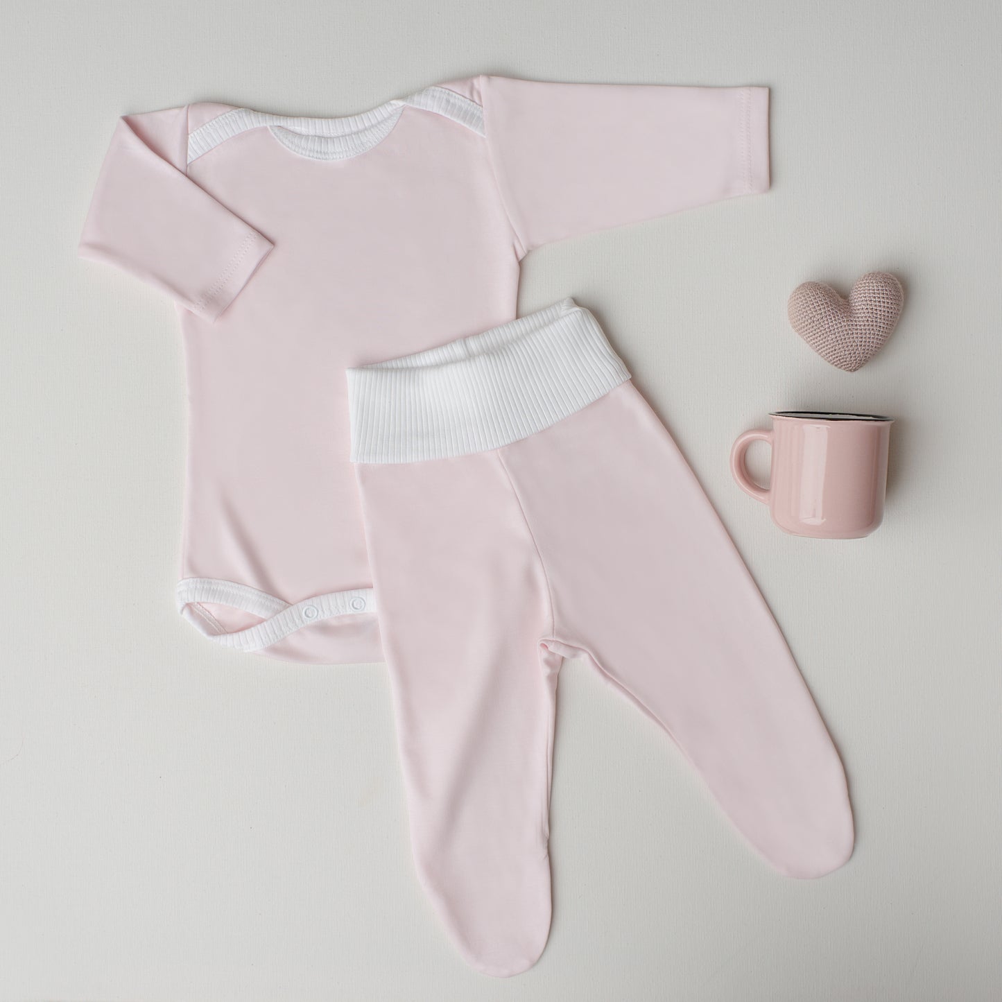 Conjunto Body Andorinha + Culote Yoga Rosa Claro