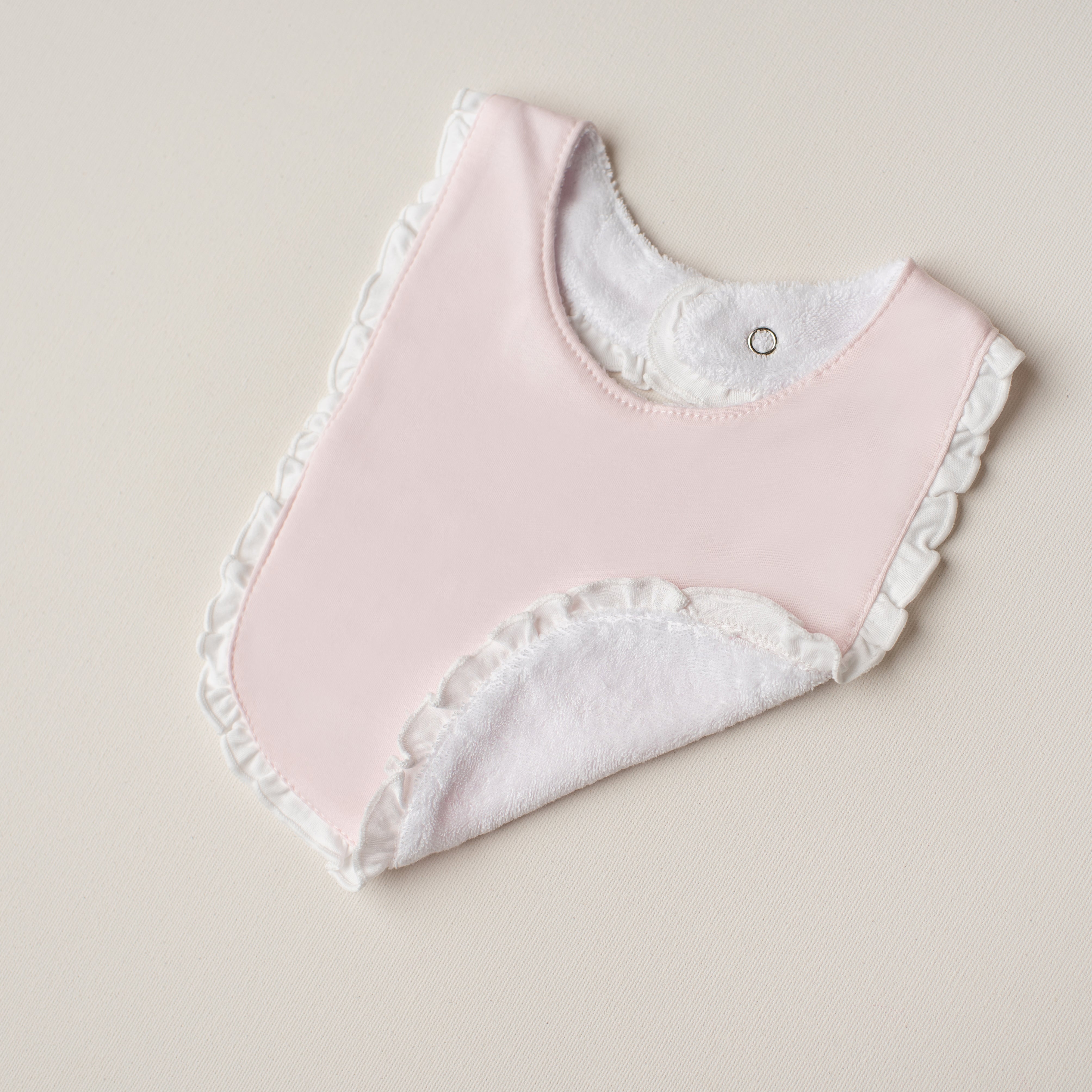Kit: 3 Babadores Garça Pima Atoalhado - Branco, Azul e Rosa