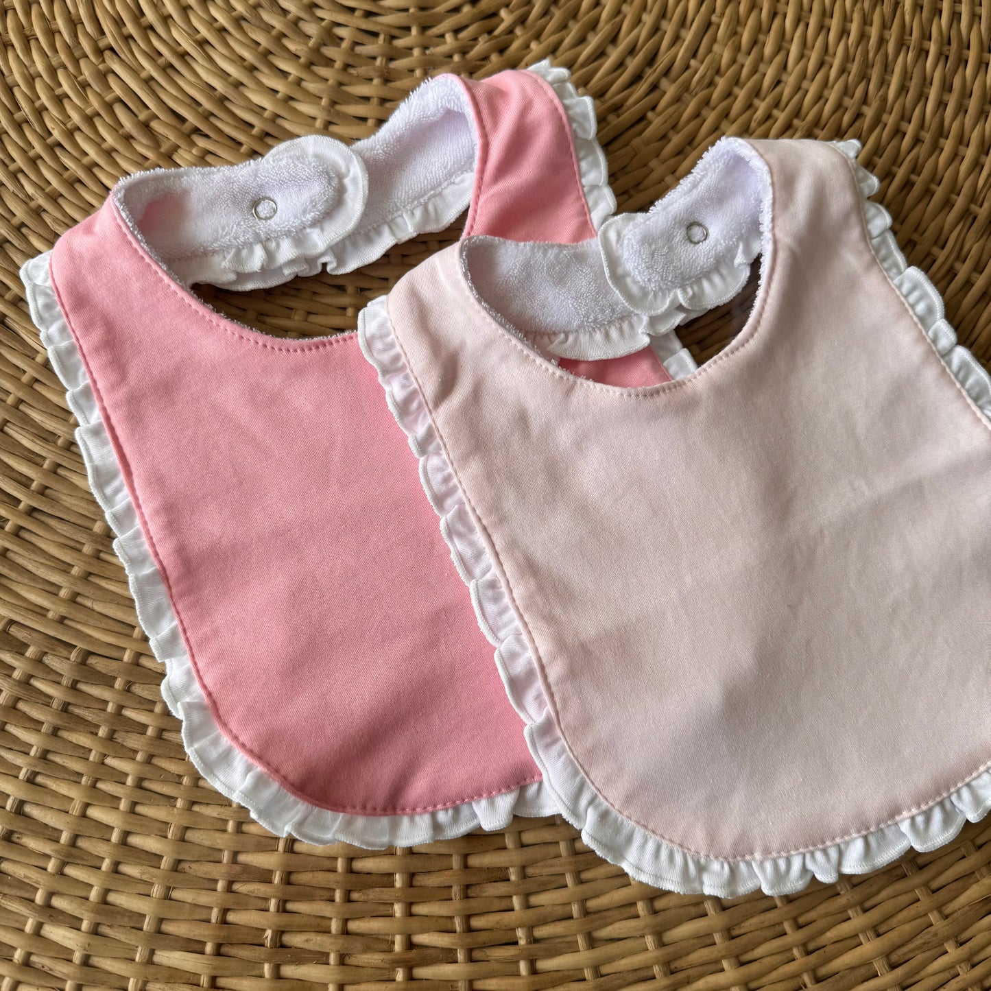 Kit: 2 Babadores Garça Pima Atoalhado - Rosa e Rosa Claro