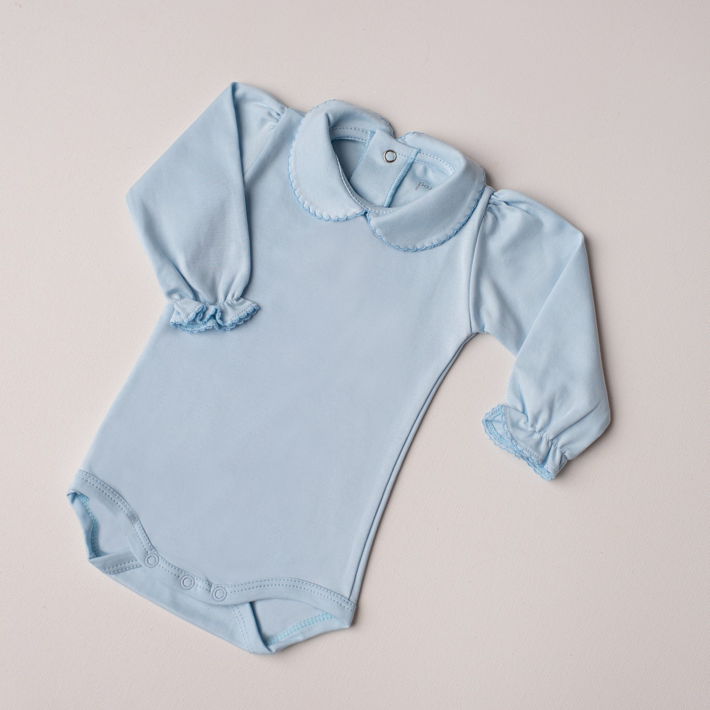 Body Garça Manga Longa Azul