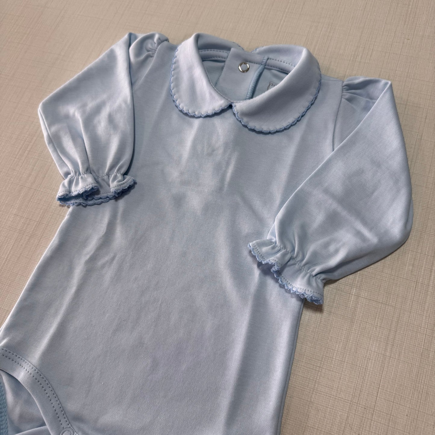 Body Garça Manga Longa Azul