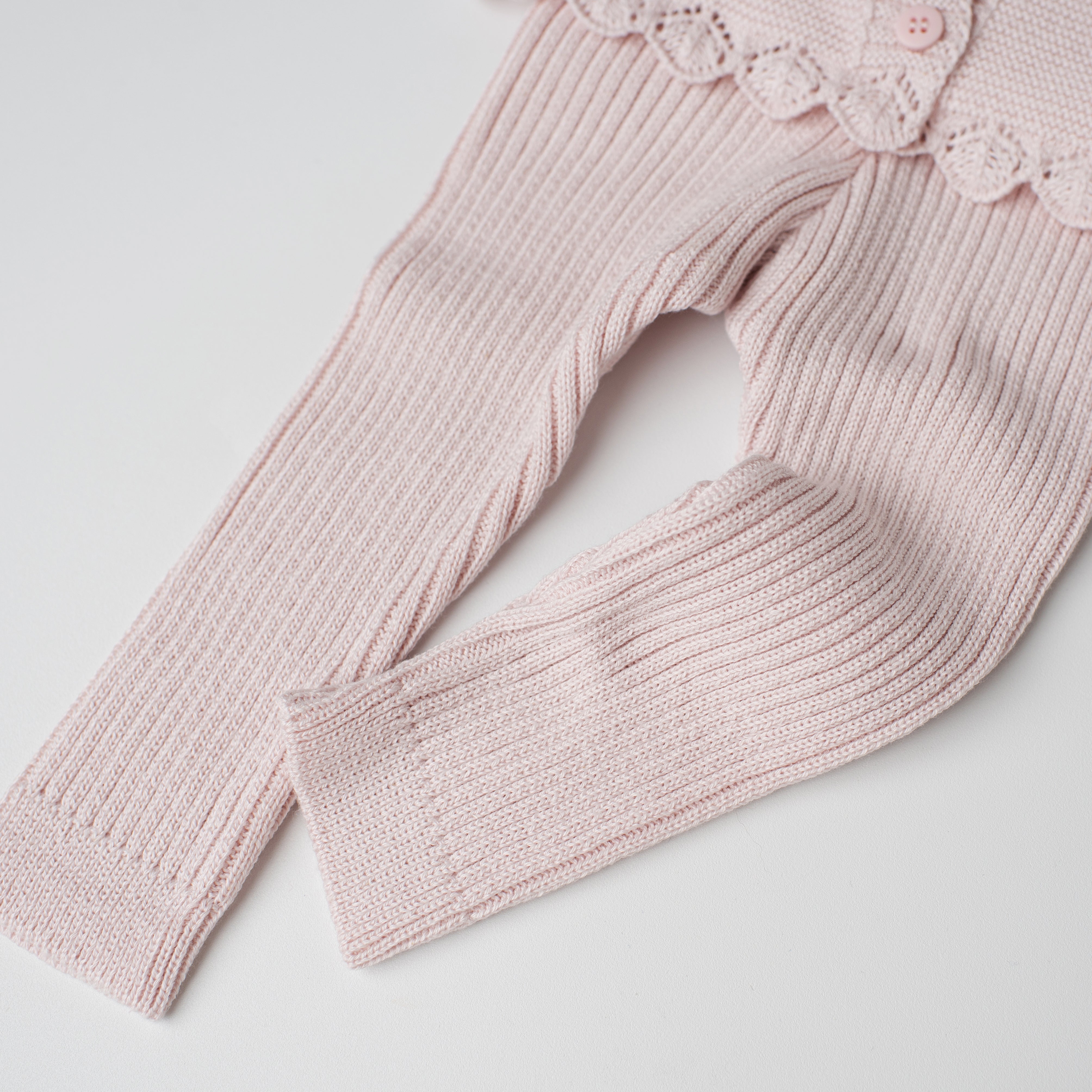 Conjunto em Tricô + Pima Cisne Rosa