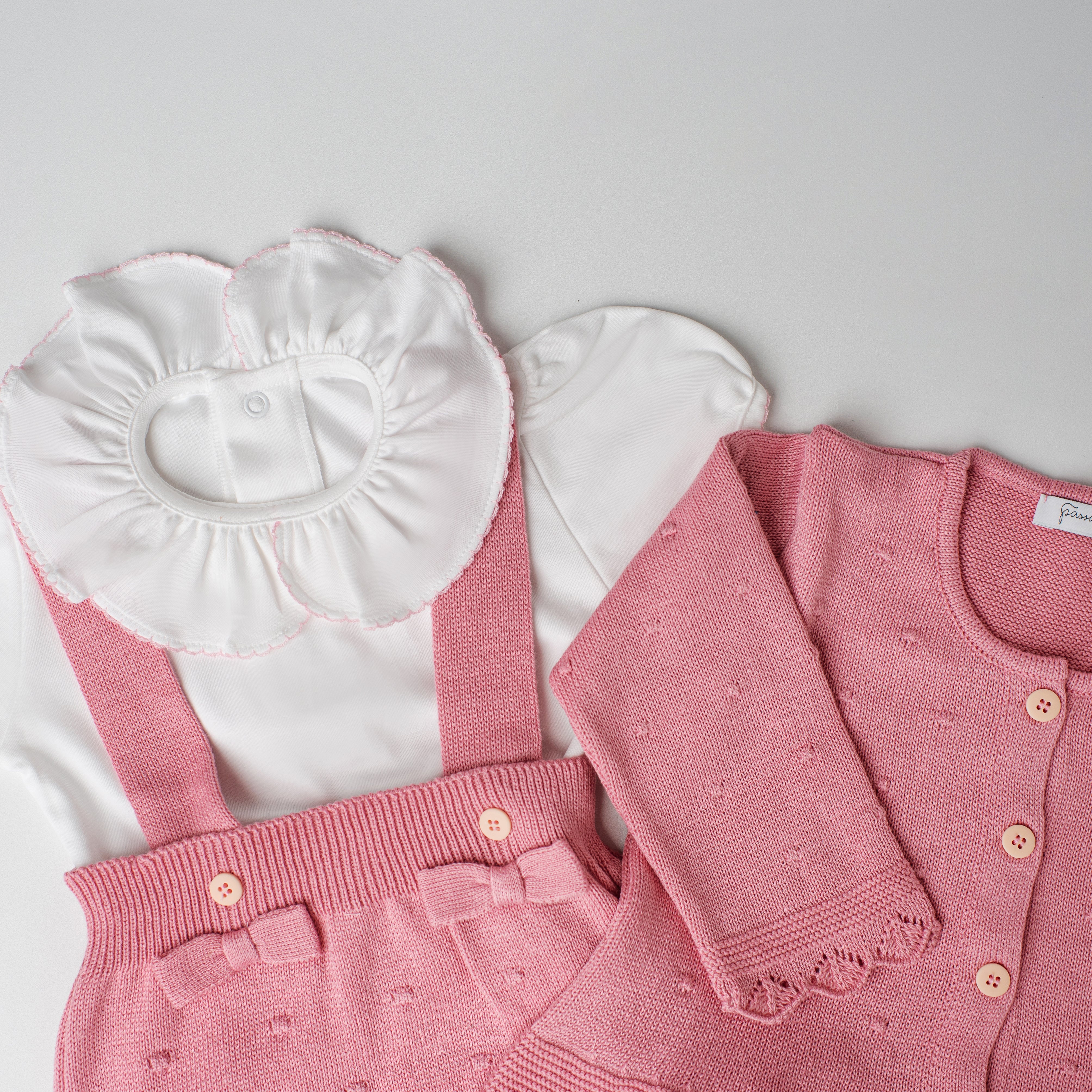 Conjunto em Tricô + Pima Garça Rosa Pétala
