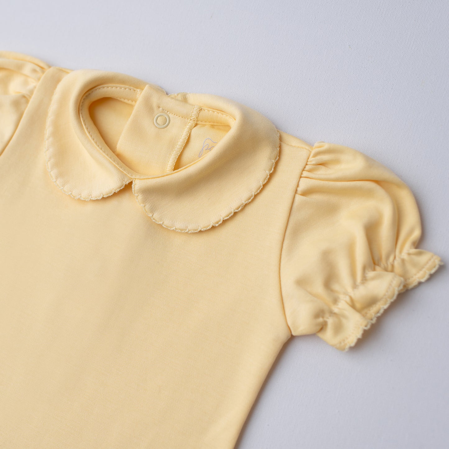 Body Garça Manga Curta Amarelo