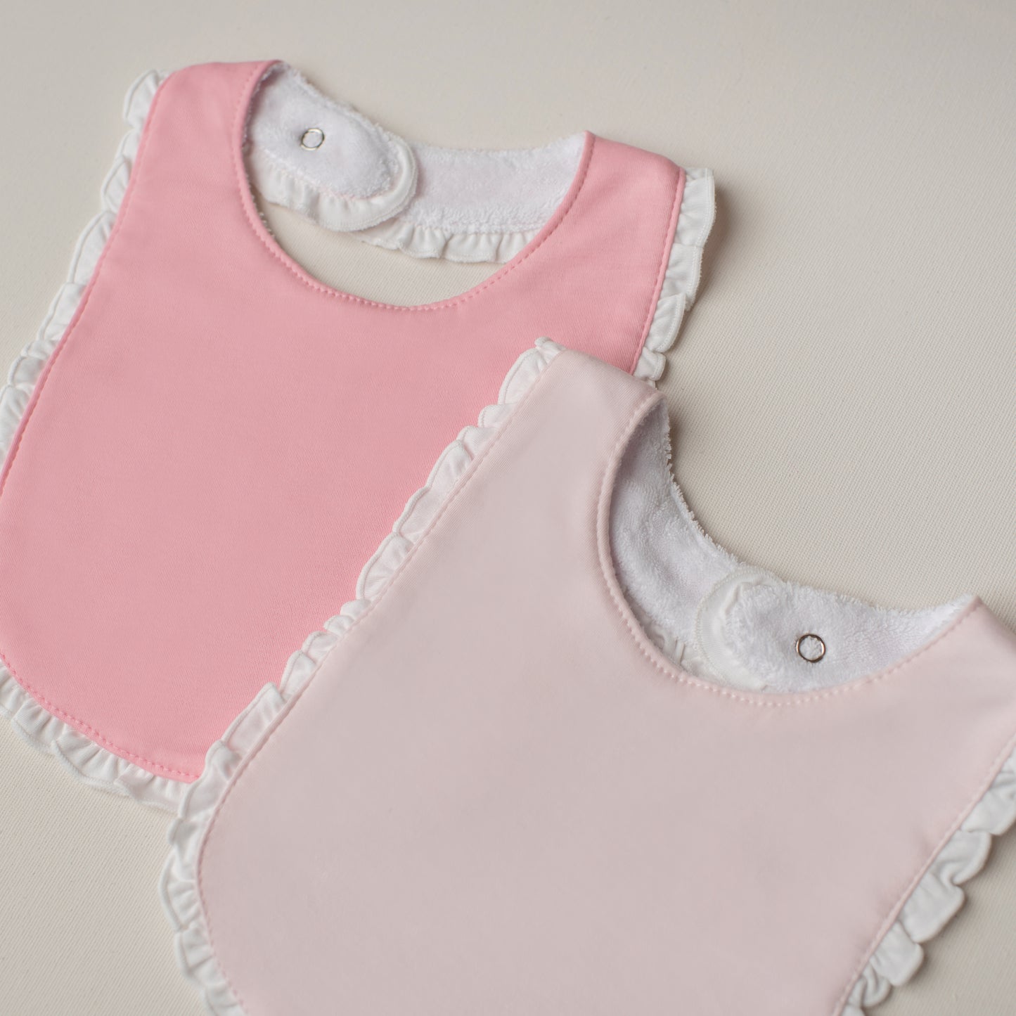 Kit: 2 Babadores Garça Pima Atoalhado - Rosa e Rosa Claro