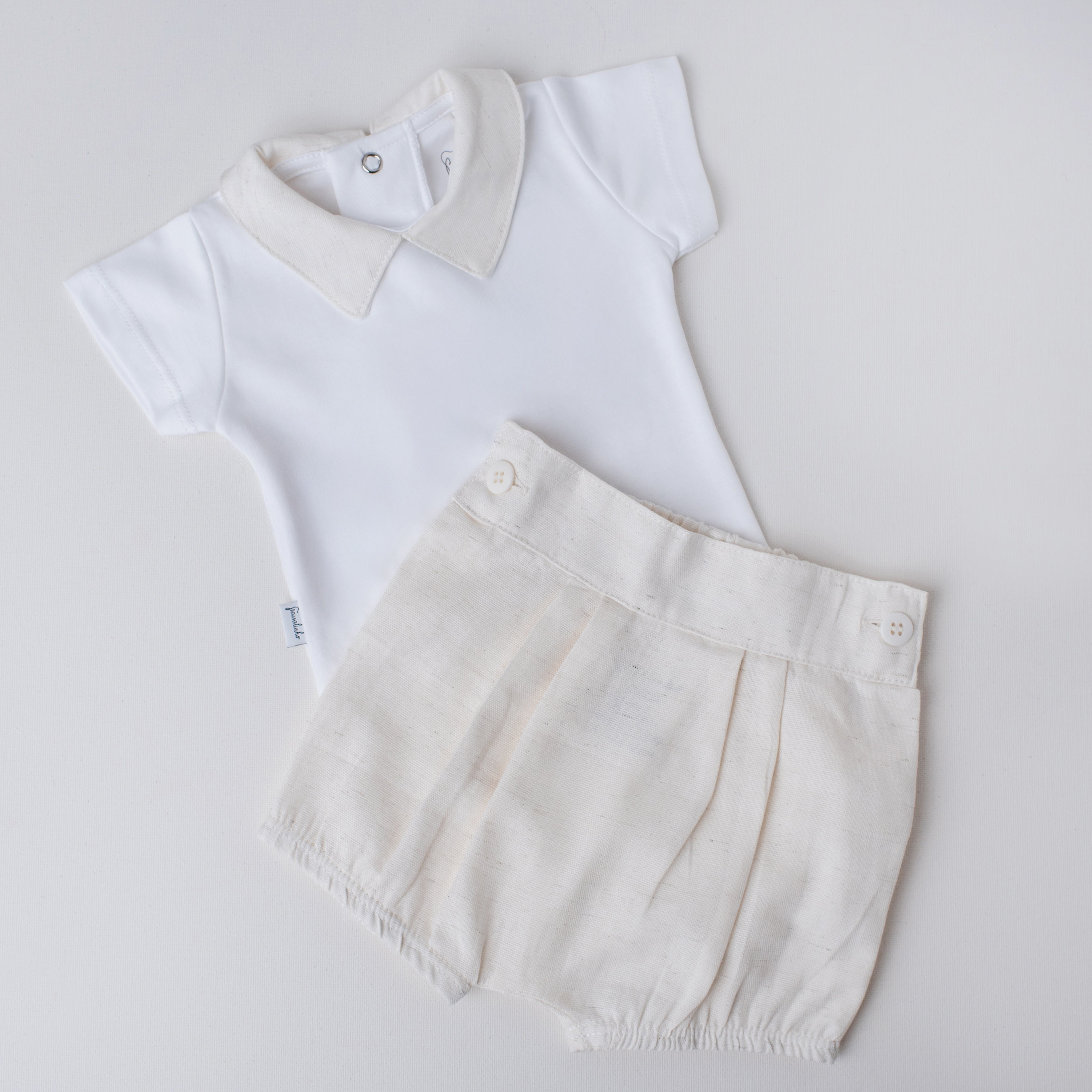 Conjunto Body e Shorts Quero Quero Linho Bege