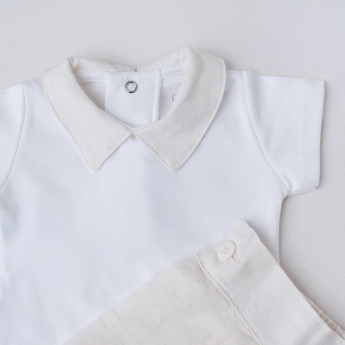 Conjunto Body e Shorts Quero Quero Linho Bege