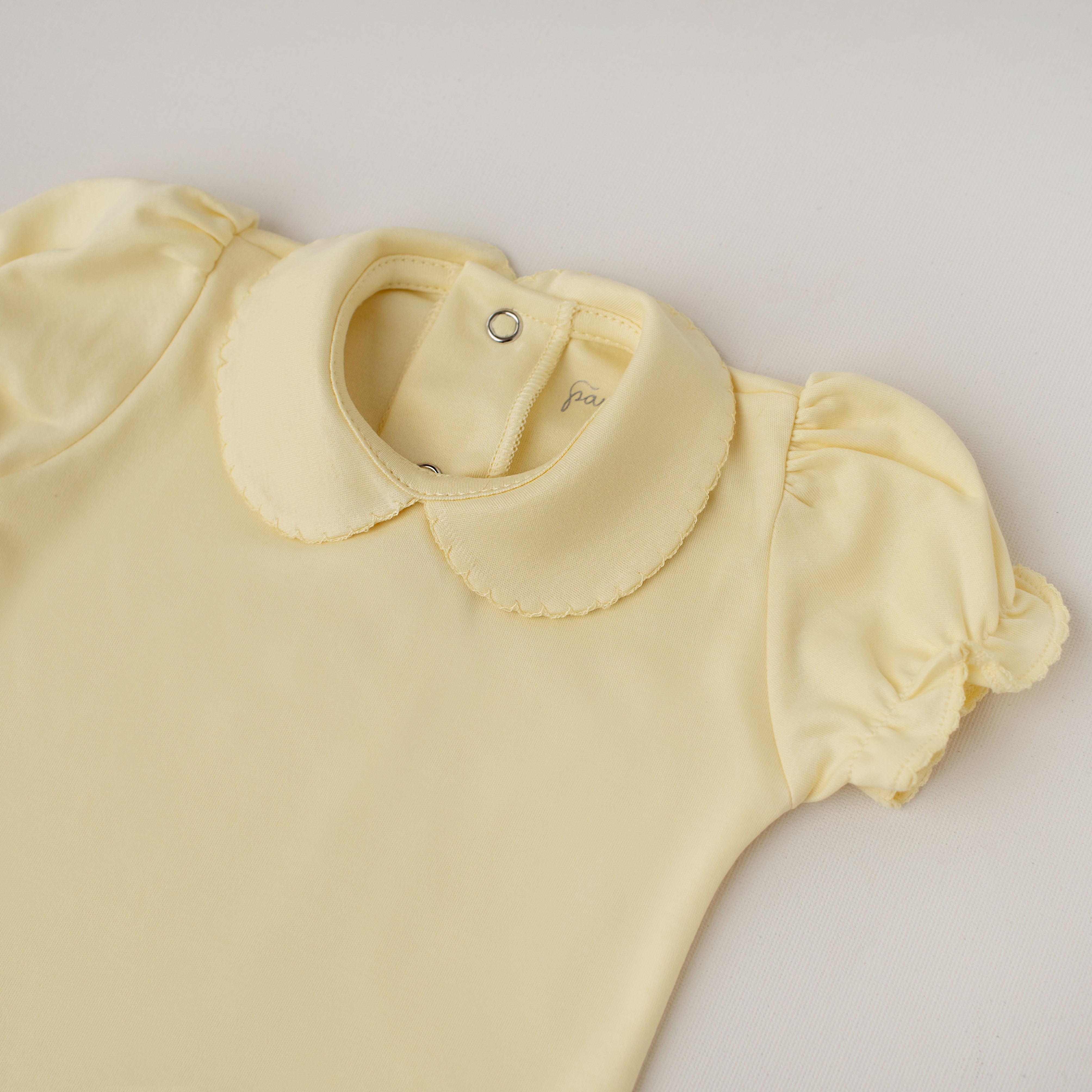 Body Garça Manga Curta Amarelo
