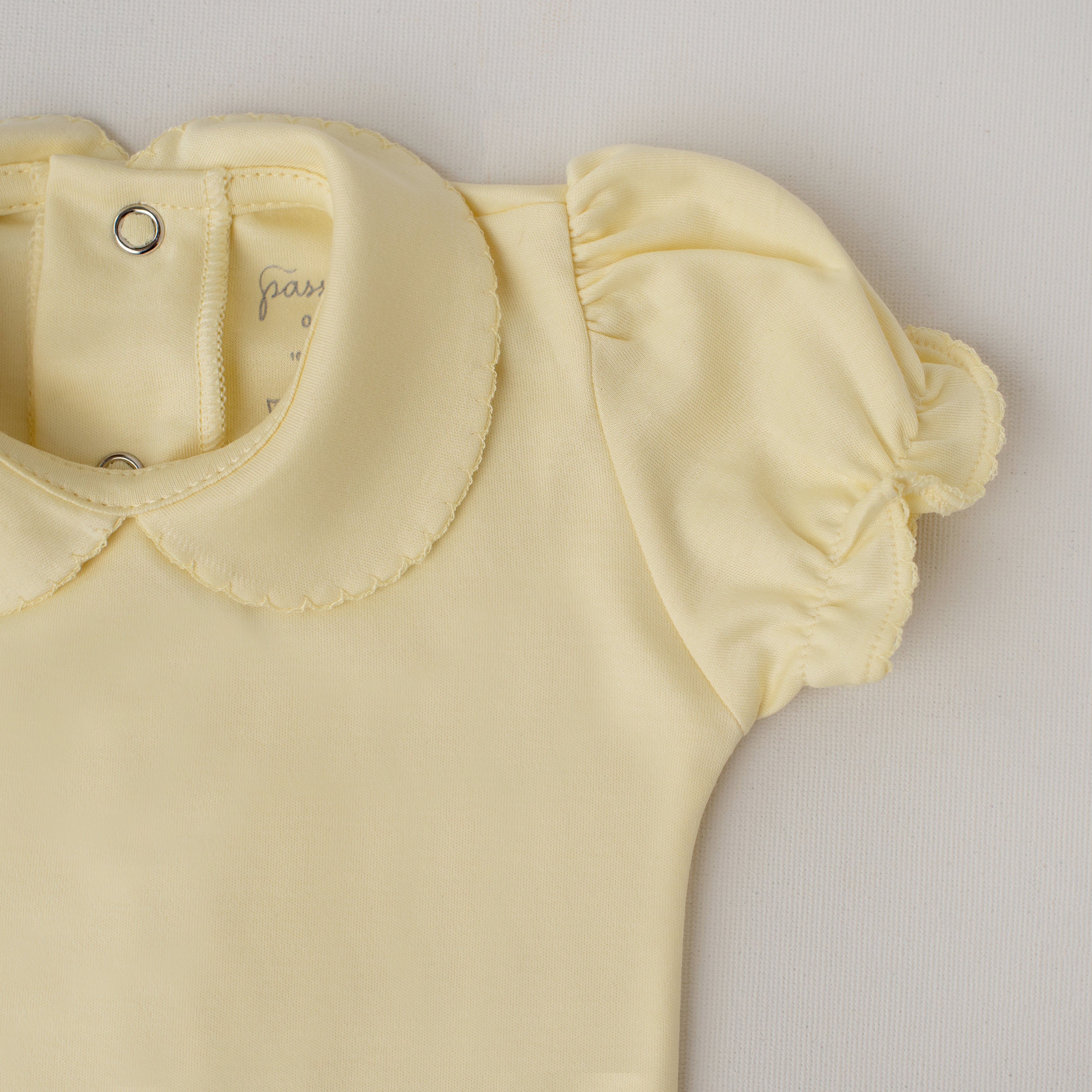 Body Garça Manga Curta Amarelo