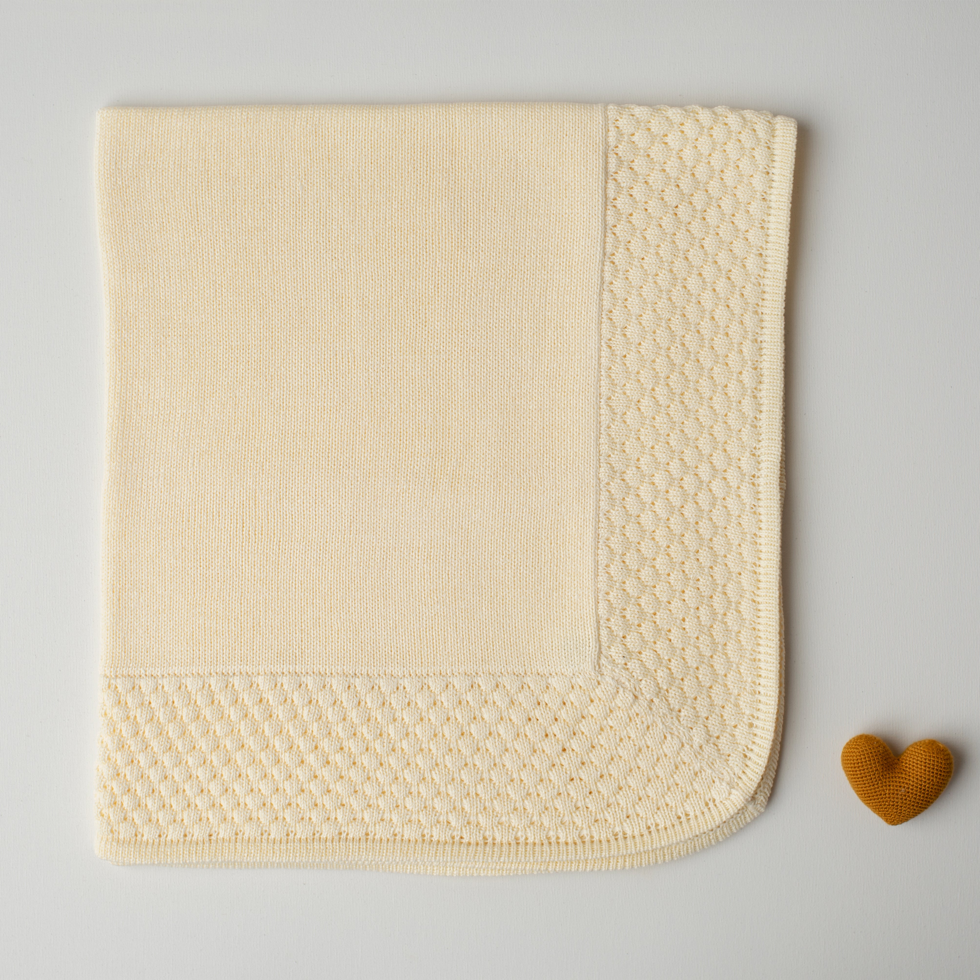 Manta Tricô Pipoca Amarela