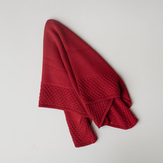 Manta Tricô Pipoca Vermelha