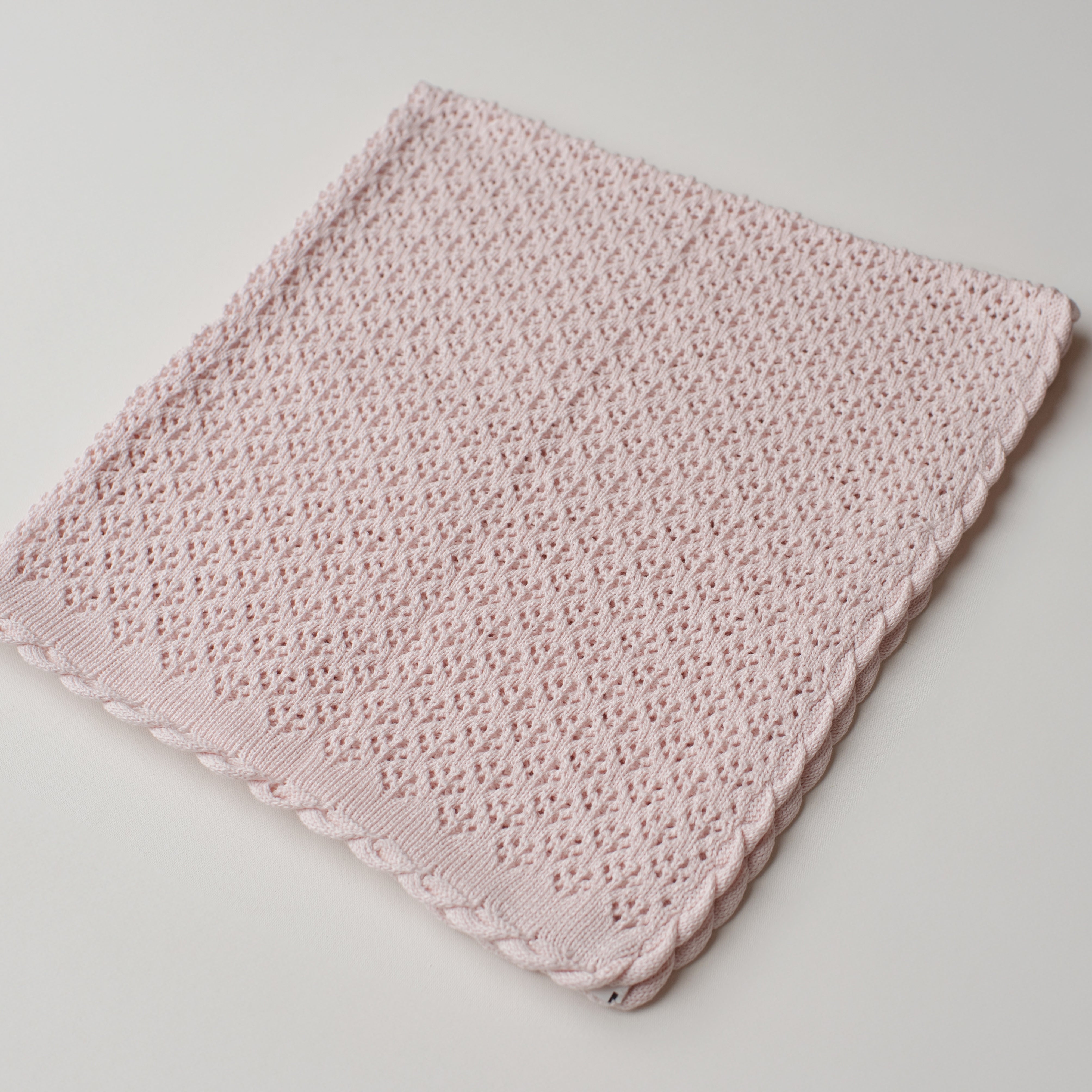 Manta Tricô Rendada Rosa Claro