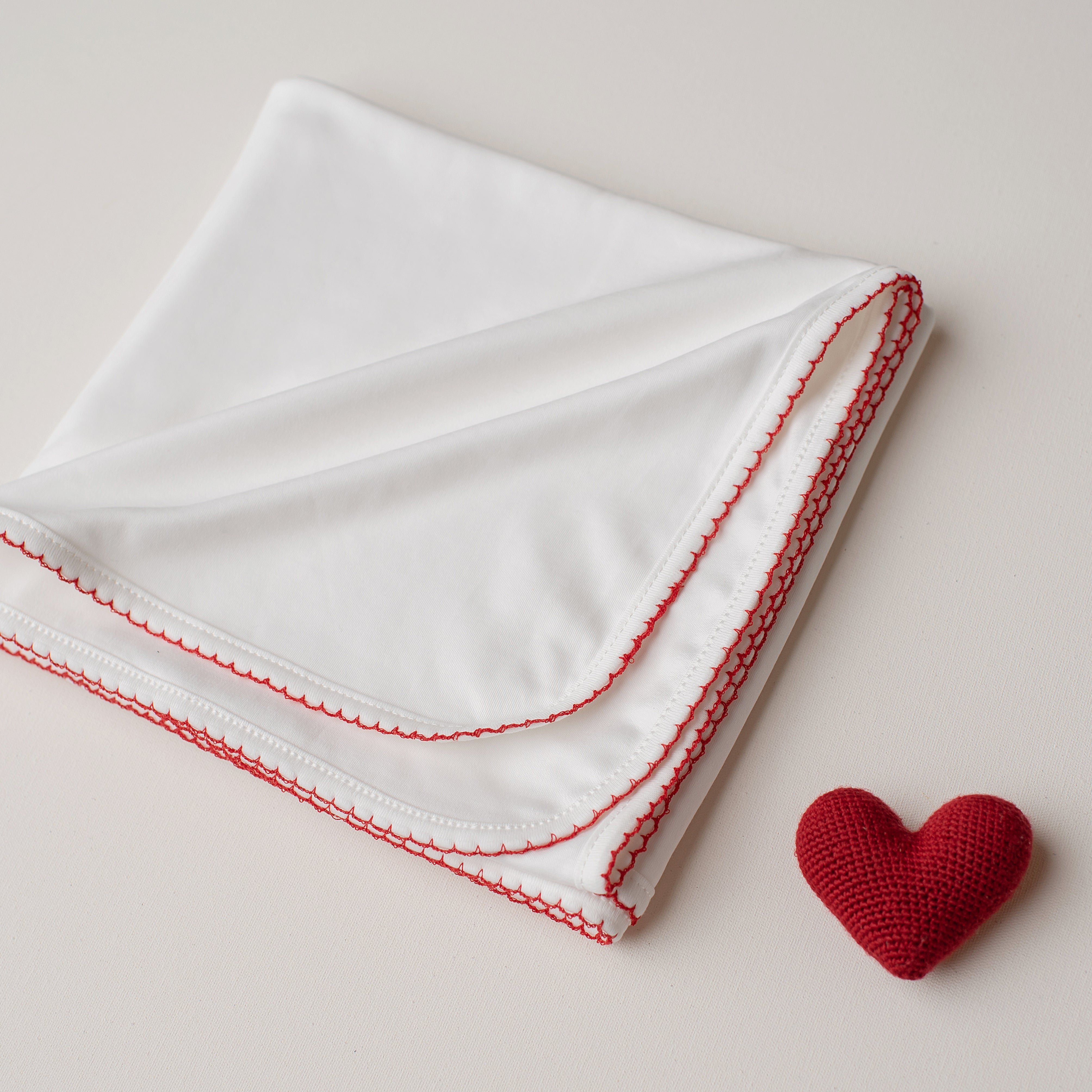 Manta Dupla Pluma de Algodão Detalhe Vermelho