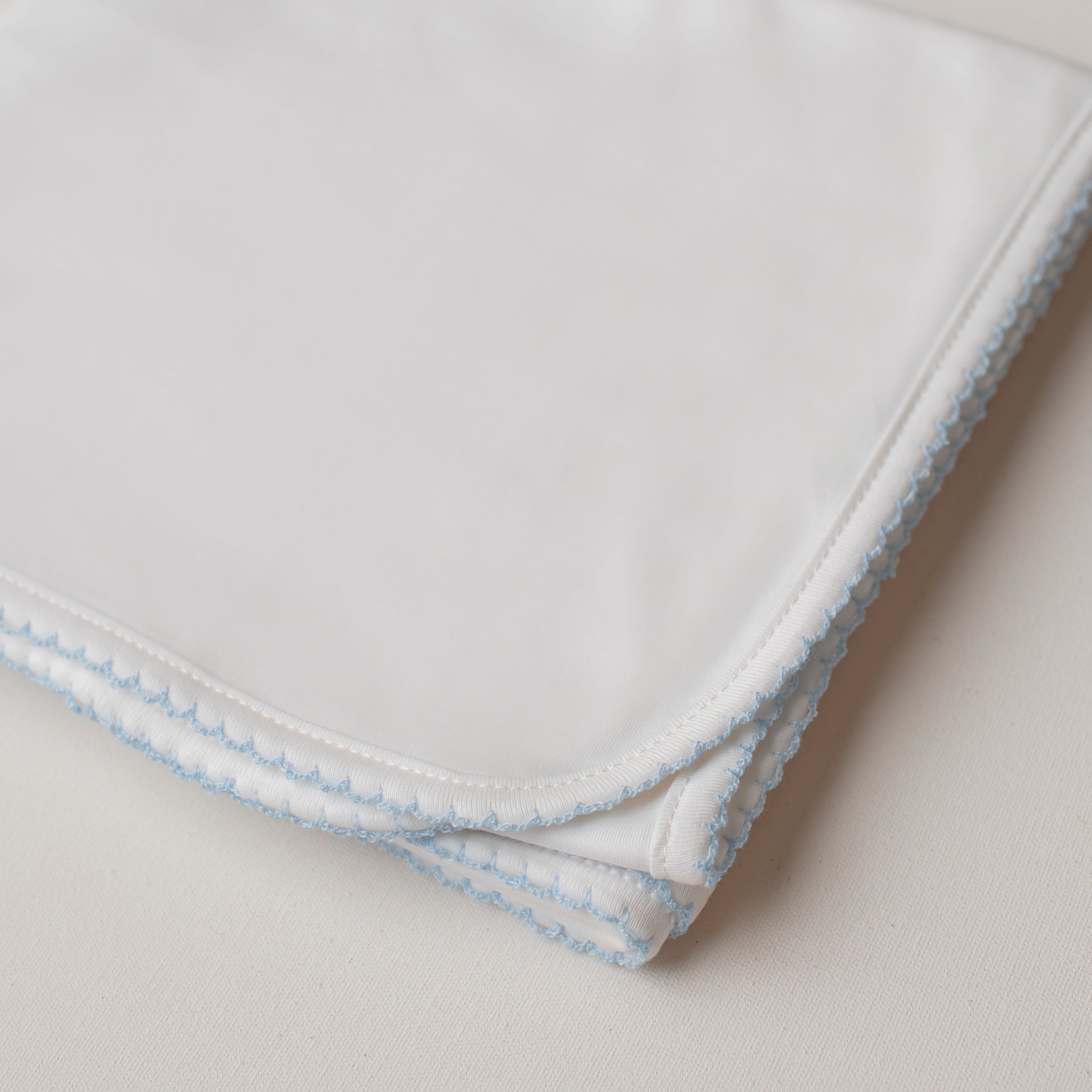 Manta Dupla Pluma de Algodão Detalhe Azul Claro