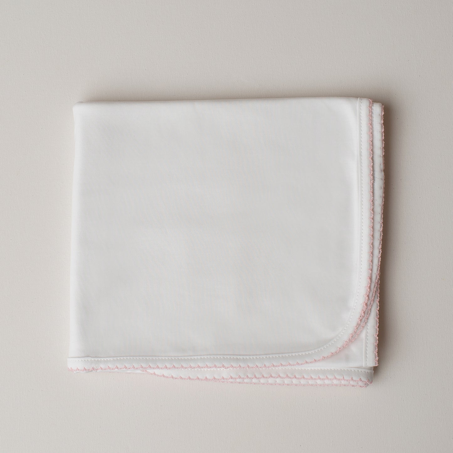 Manta Dupla Pluma de Algodão Detalhe Rosa