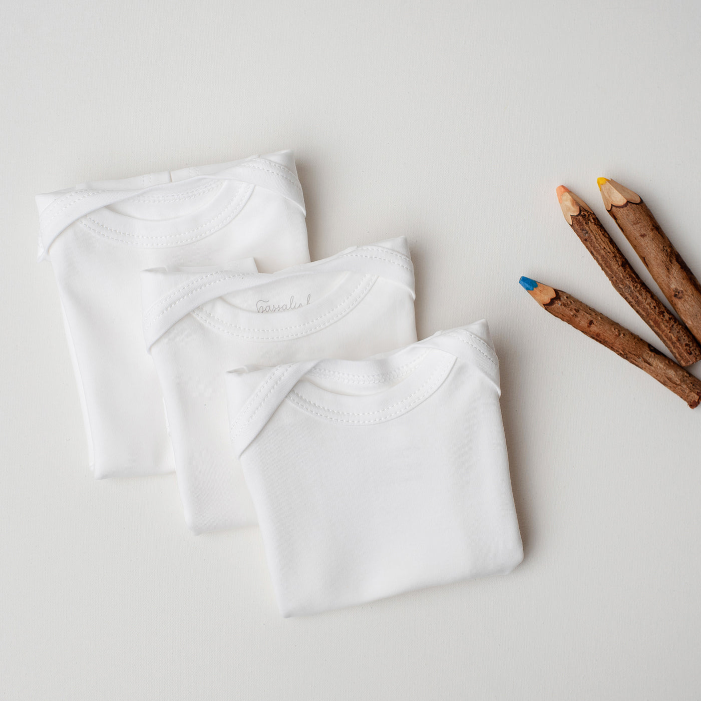 Kit: 3 Bodies Andorinha Manga Curta Branco