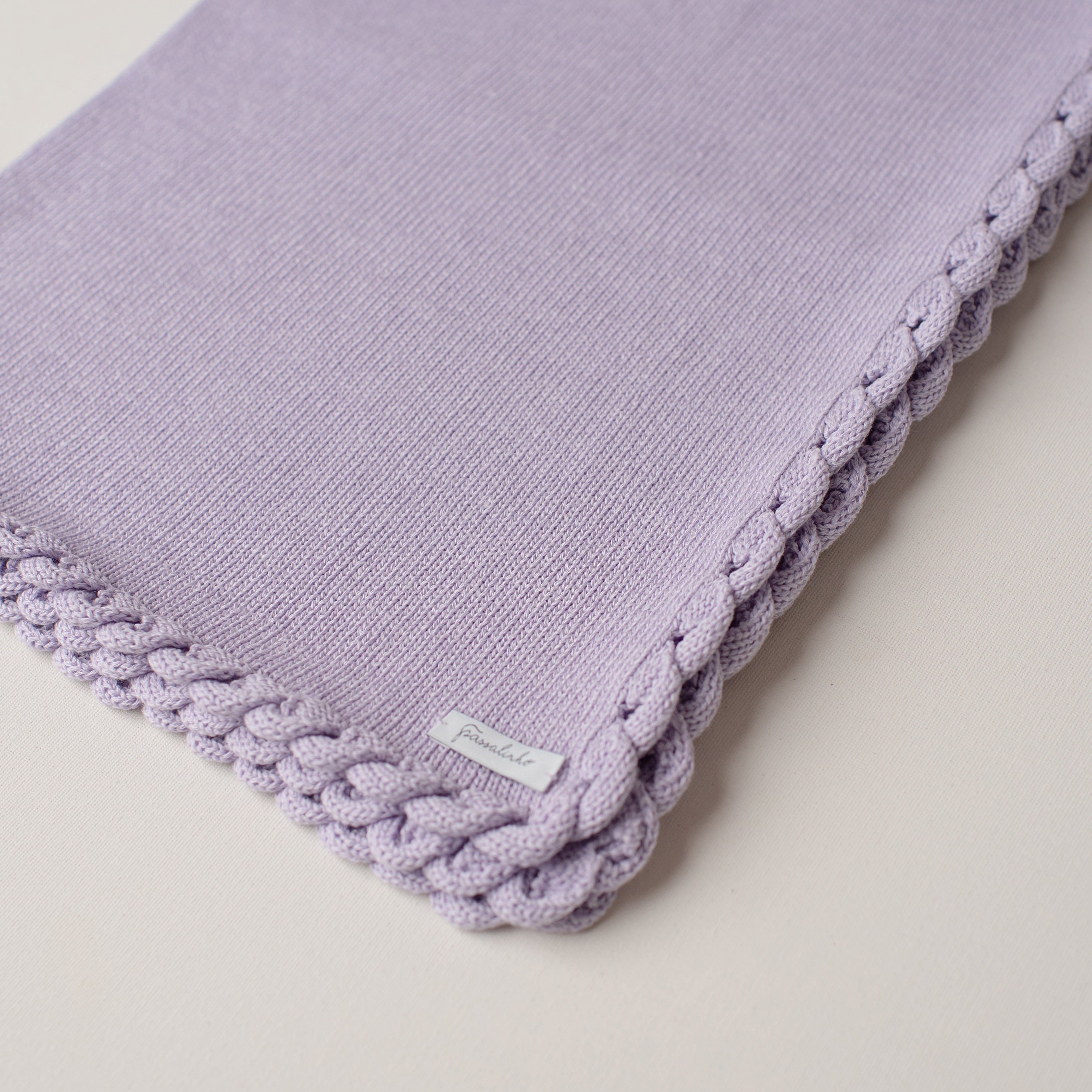 Manta Tricô Ondas Lilás