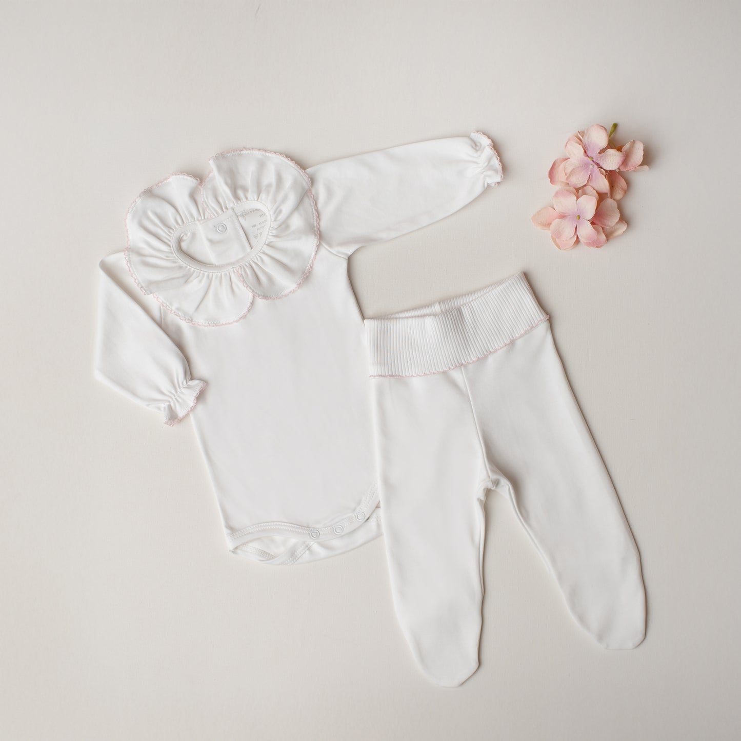Saída de Maternidade Anambé Branca e Rosa