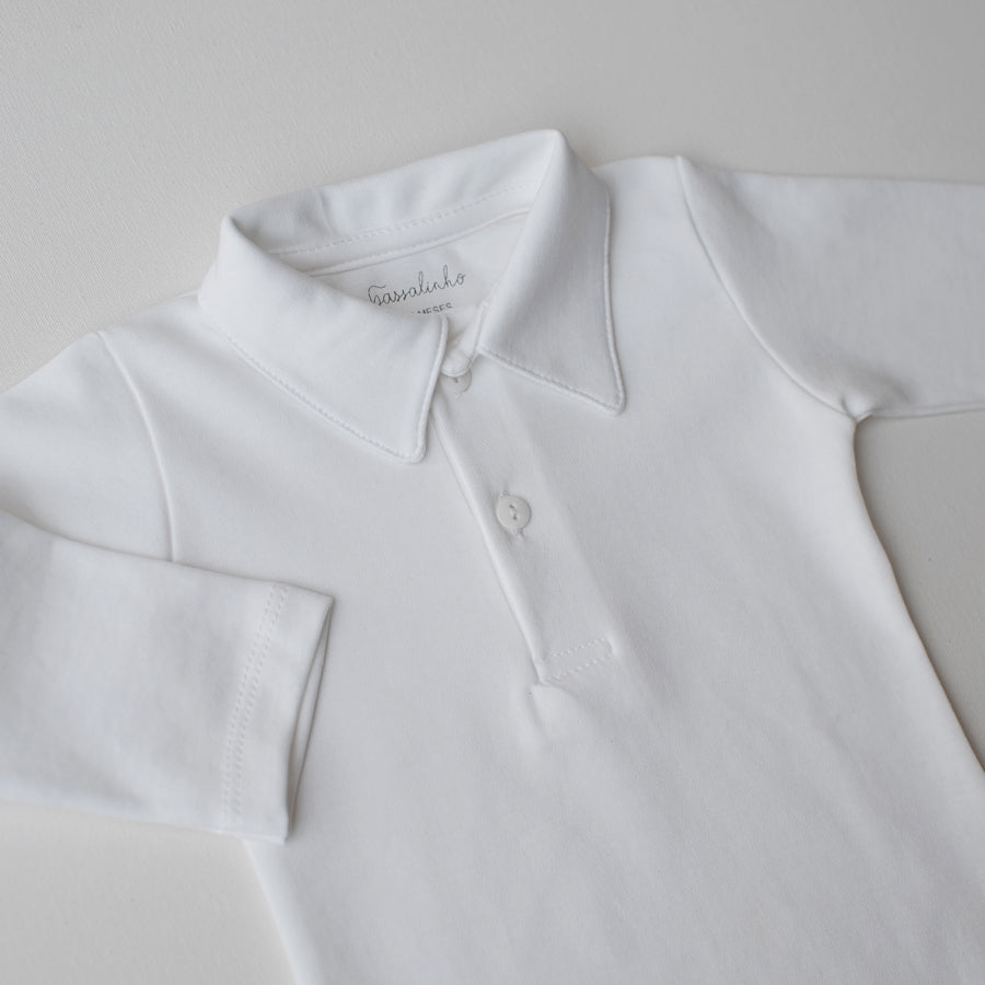 Body Bem-Te-Vi Manga Longa Branco