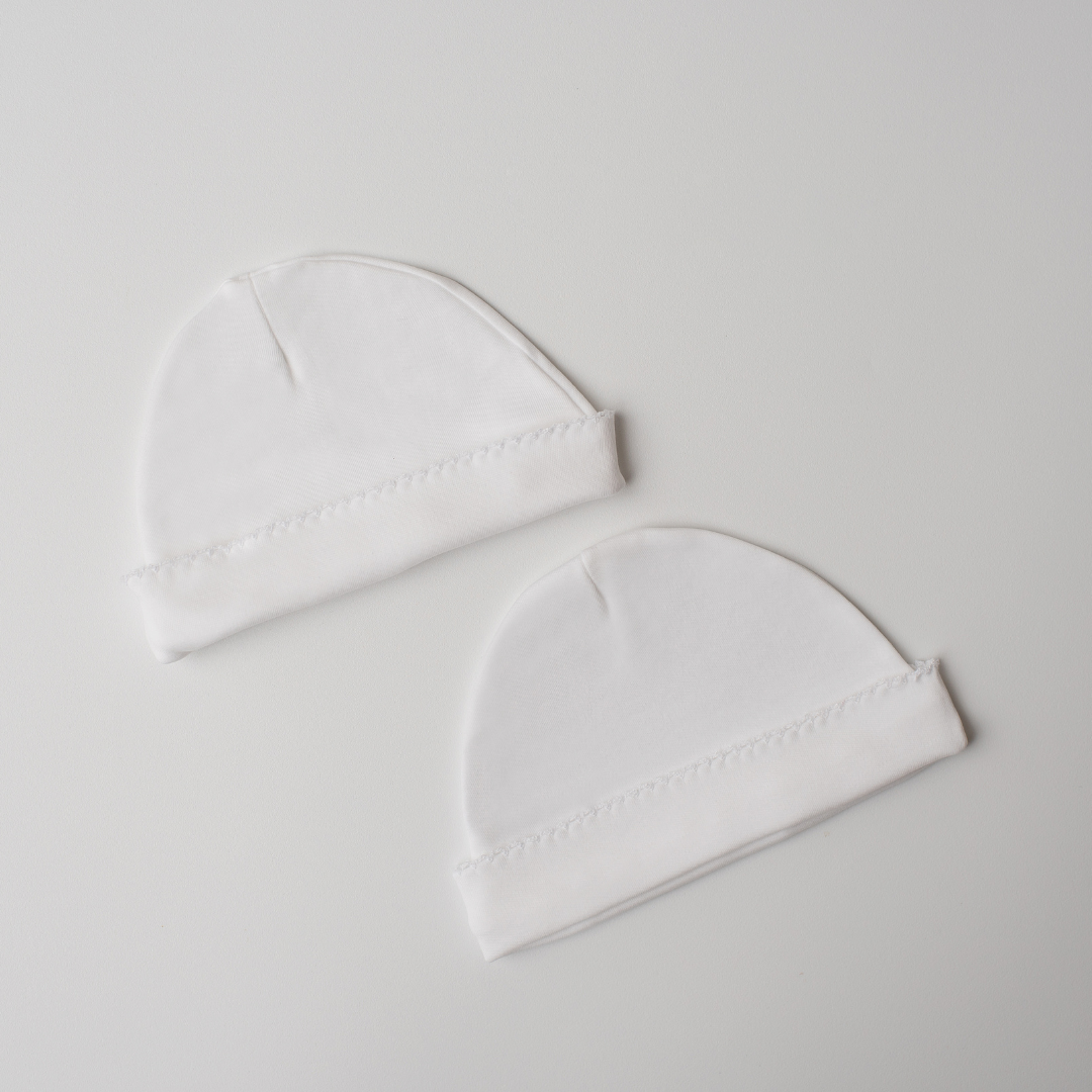 Kit: 2 Gorrinhos Coruja Brancos