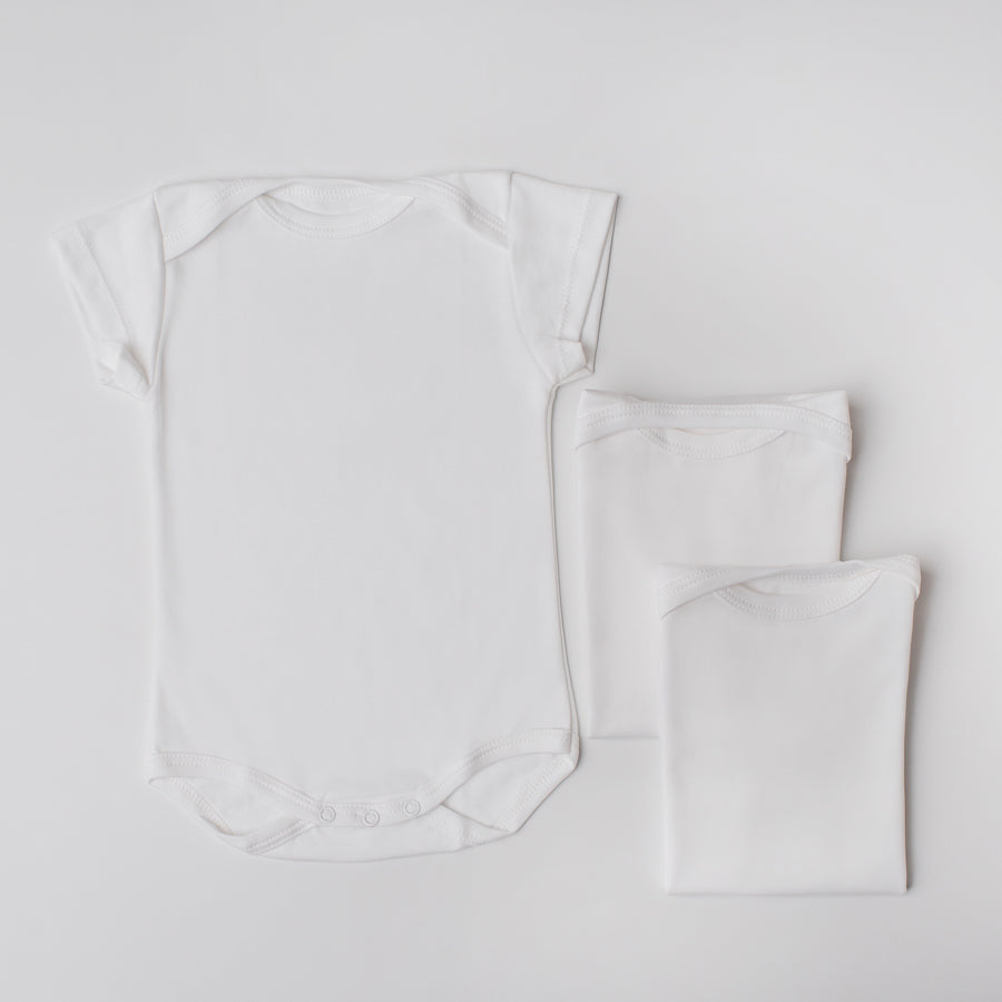 Kit: 3 Bodies Andorinha Manga Curta Branco