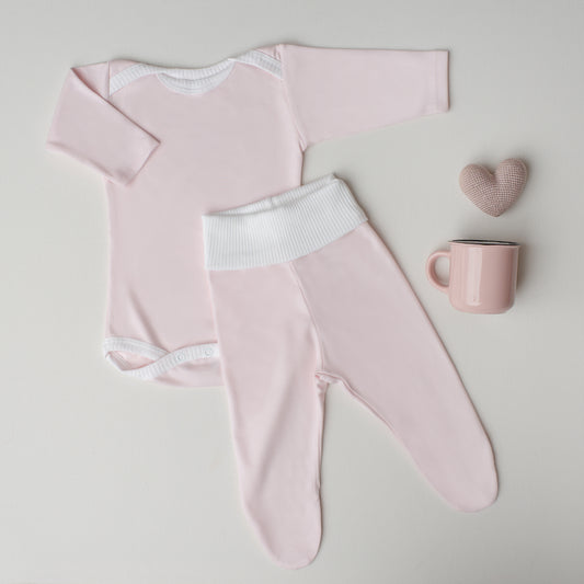 Conjunto Body Andorinha + Culote Yoga Rosa Claro