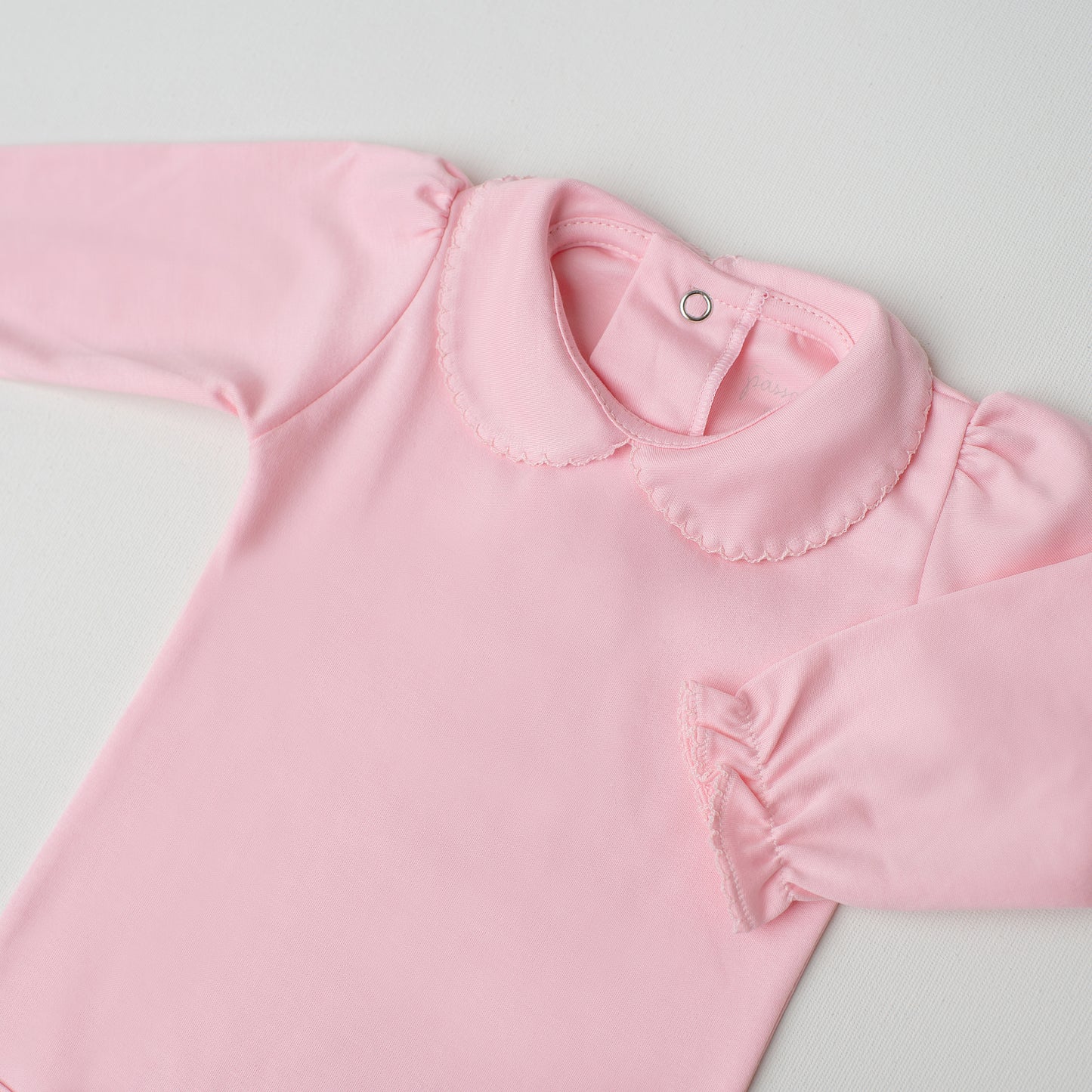 Body Garça Manga Longa Rosa