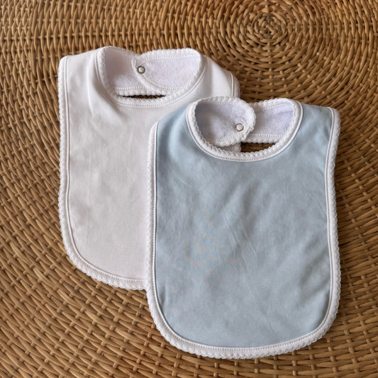 Kit: 2 Babadores Tucano Pima Atoalhado - Azul e Branco