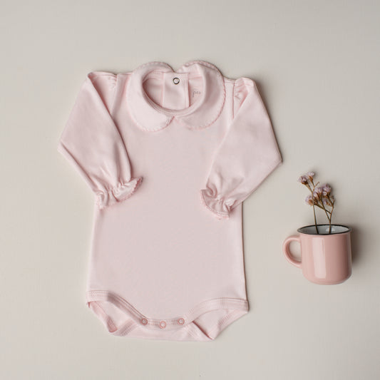 Body Garça Manga Longa Rosa Claro