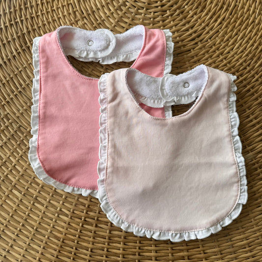 Kit: 2 Babadores Garça Pima Atoalhado - Rosa e Rosa Claro