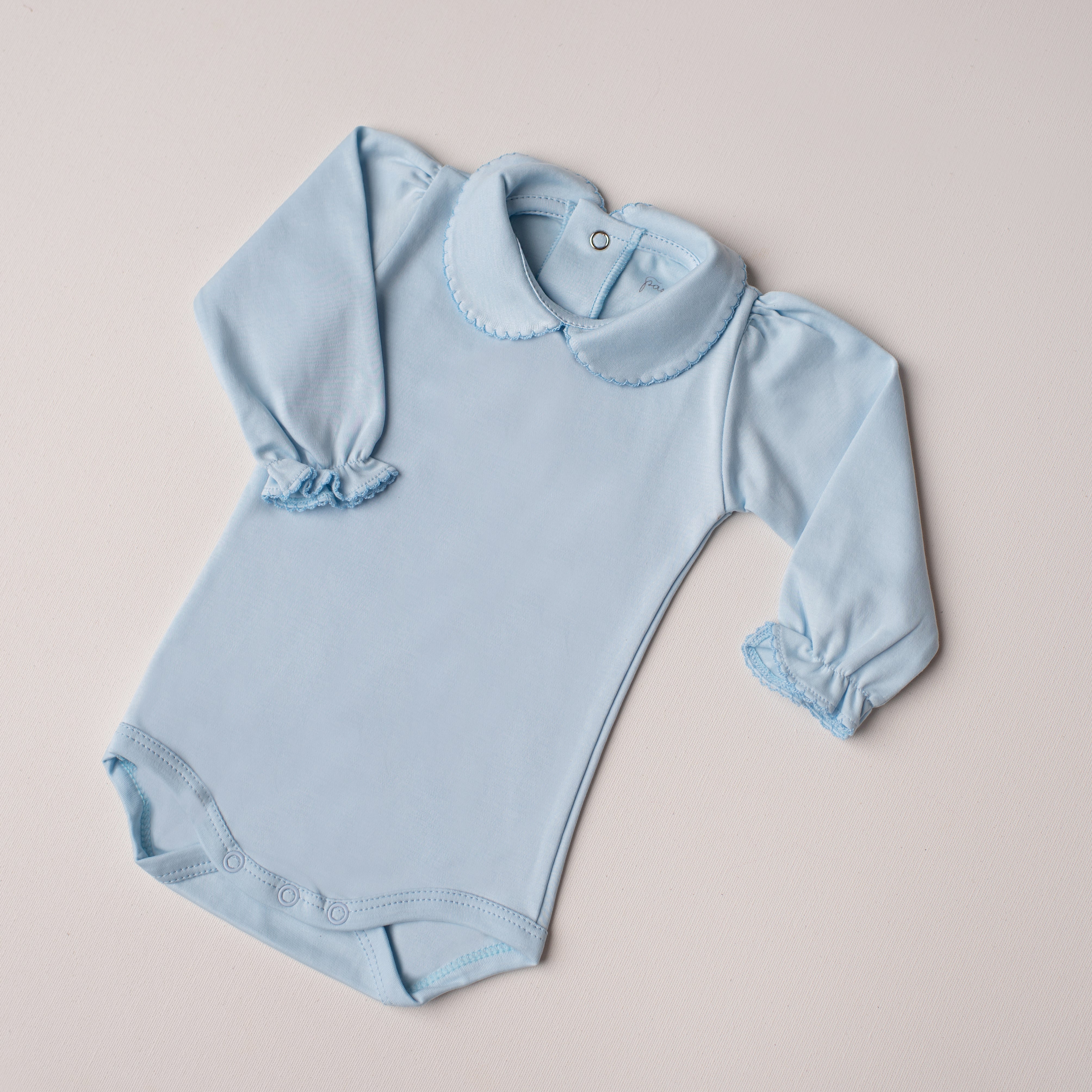 Body Garça Manga Longa Azul