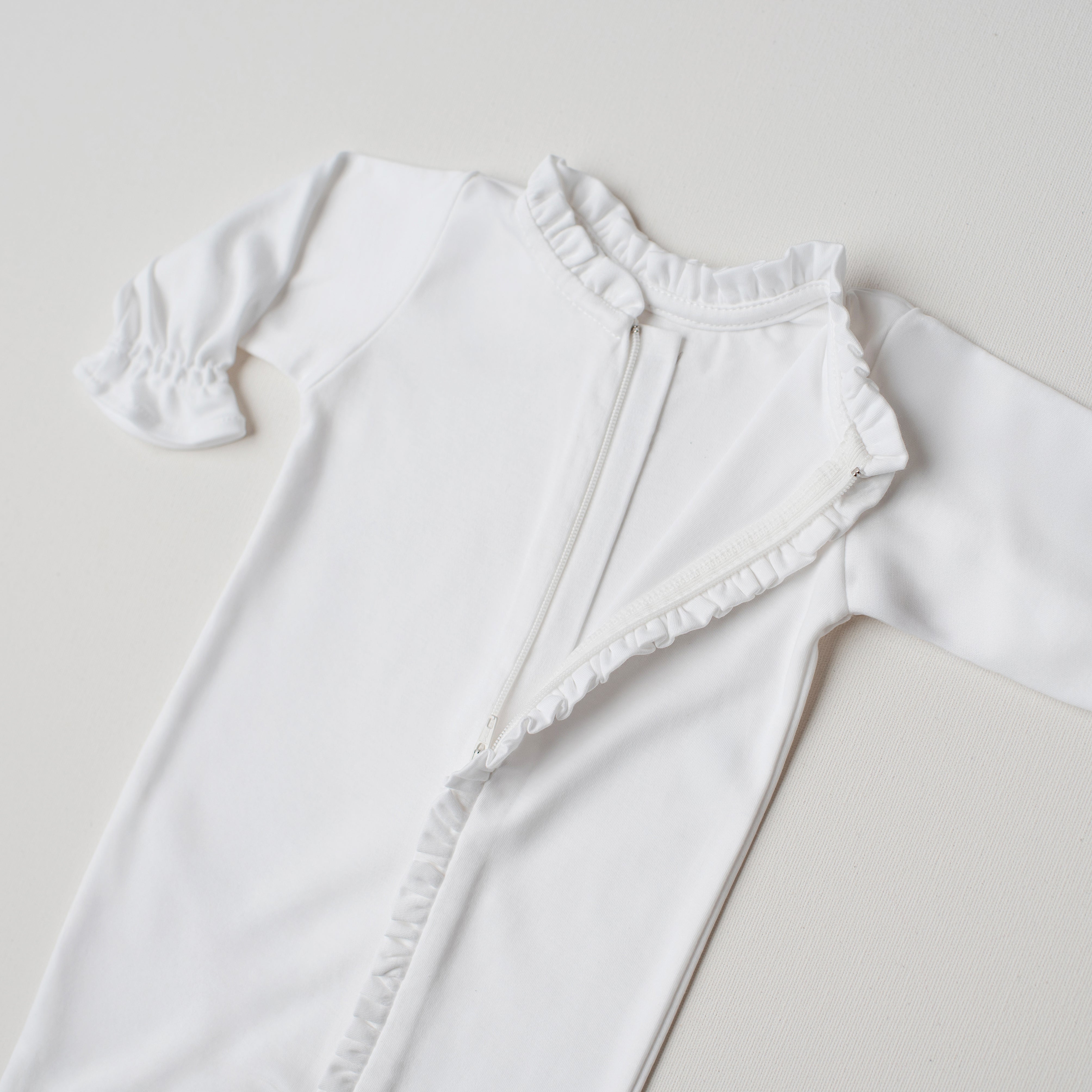 Macacão Pardal Zíper Branco