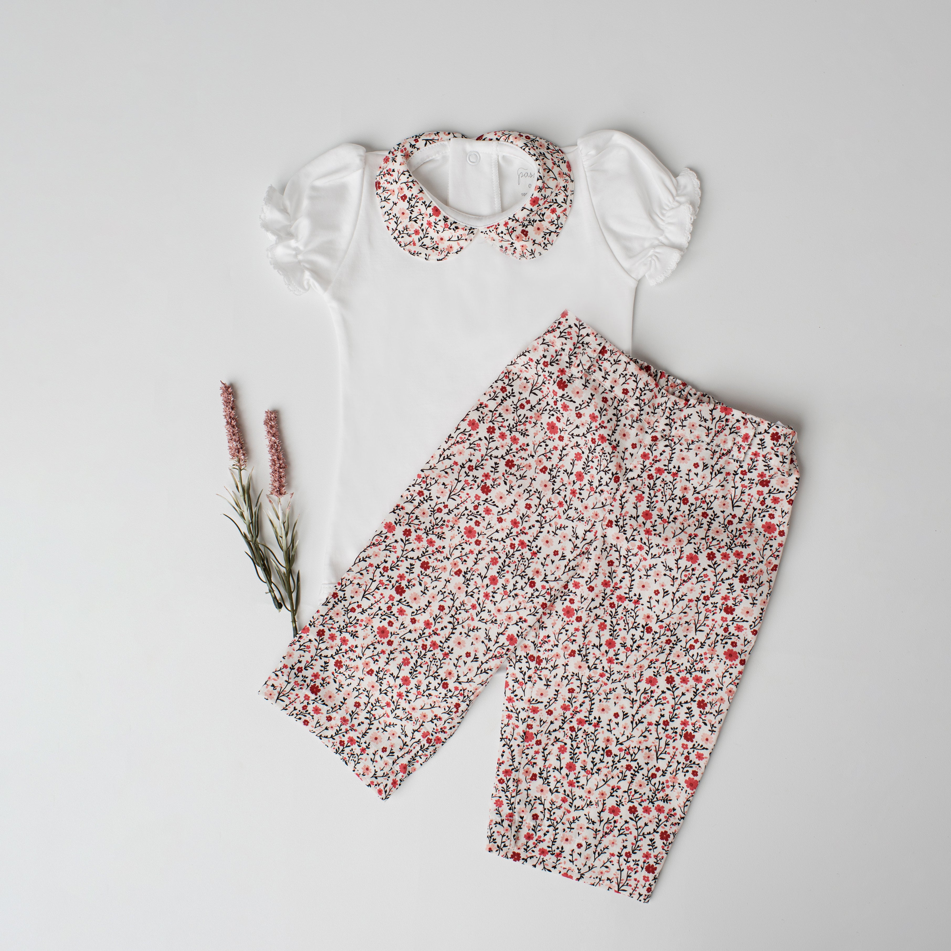 Conjunto Body e Calça Tico Tico Rosa