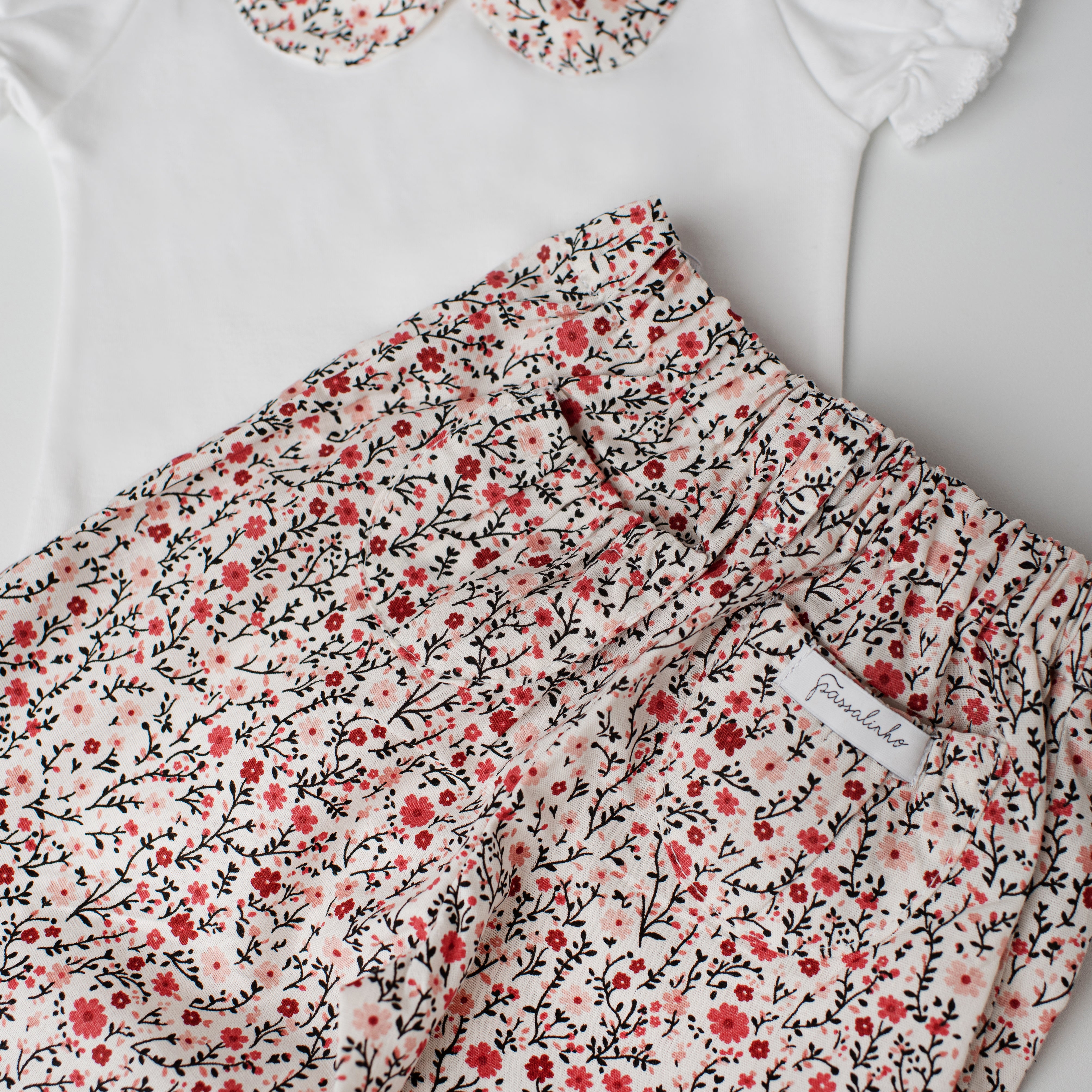 Conjunto Body e Calça Tico Tico Rosa