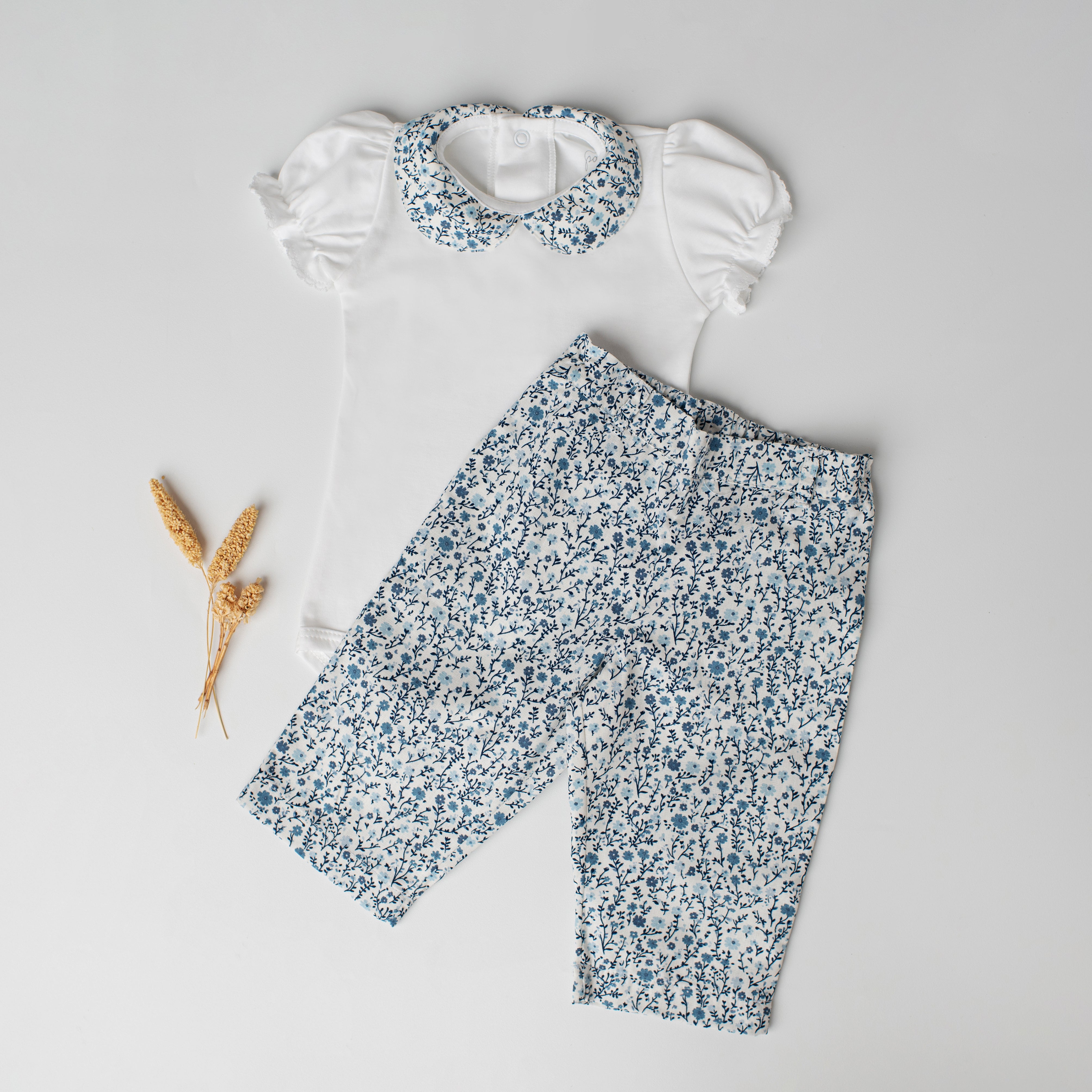 Conjunto Body e Calça Tico Tico Azul