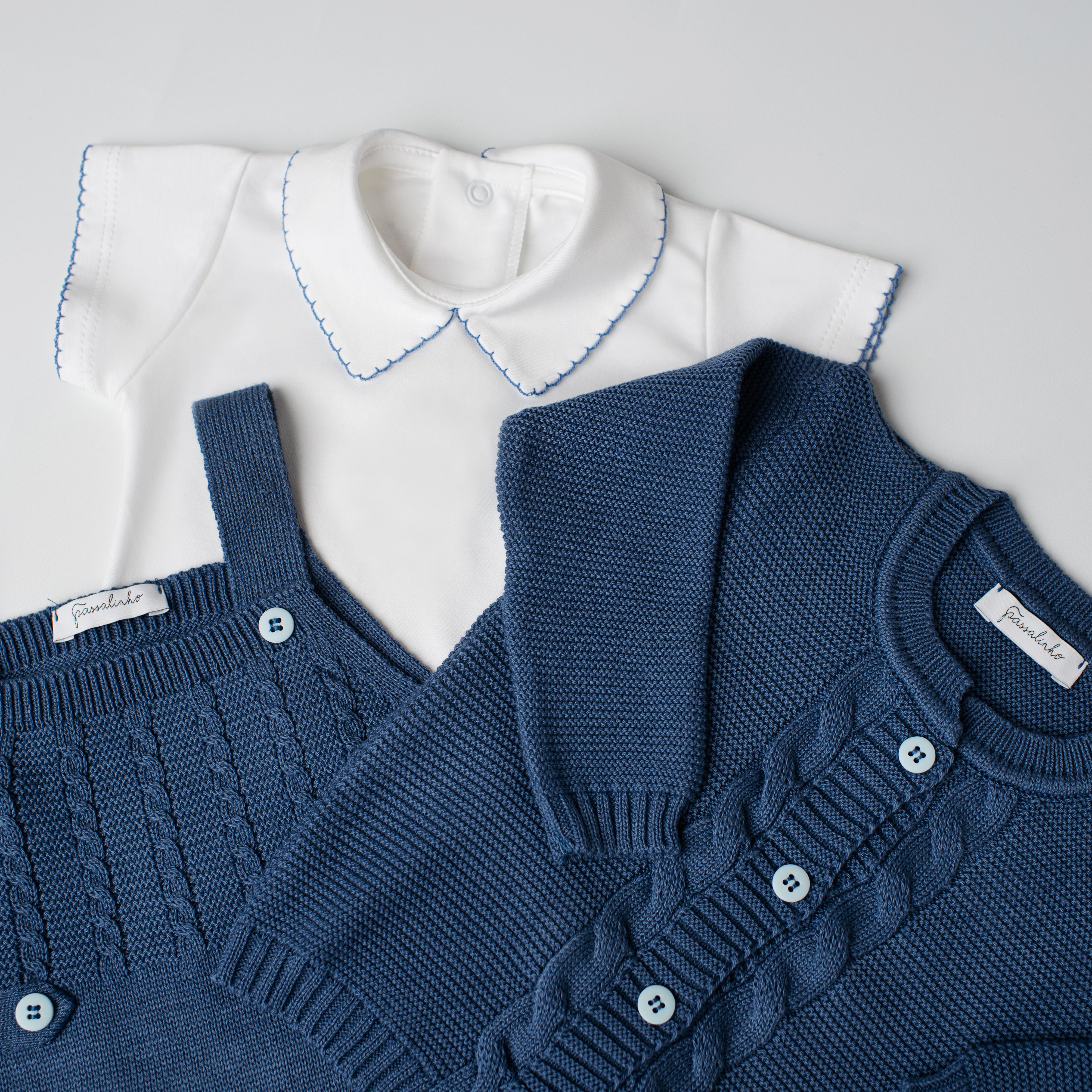 Conjunto em Tricô + Pima Águia Azul Jeans