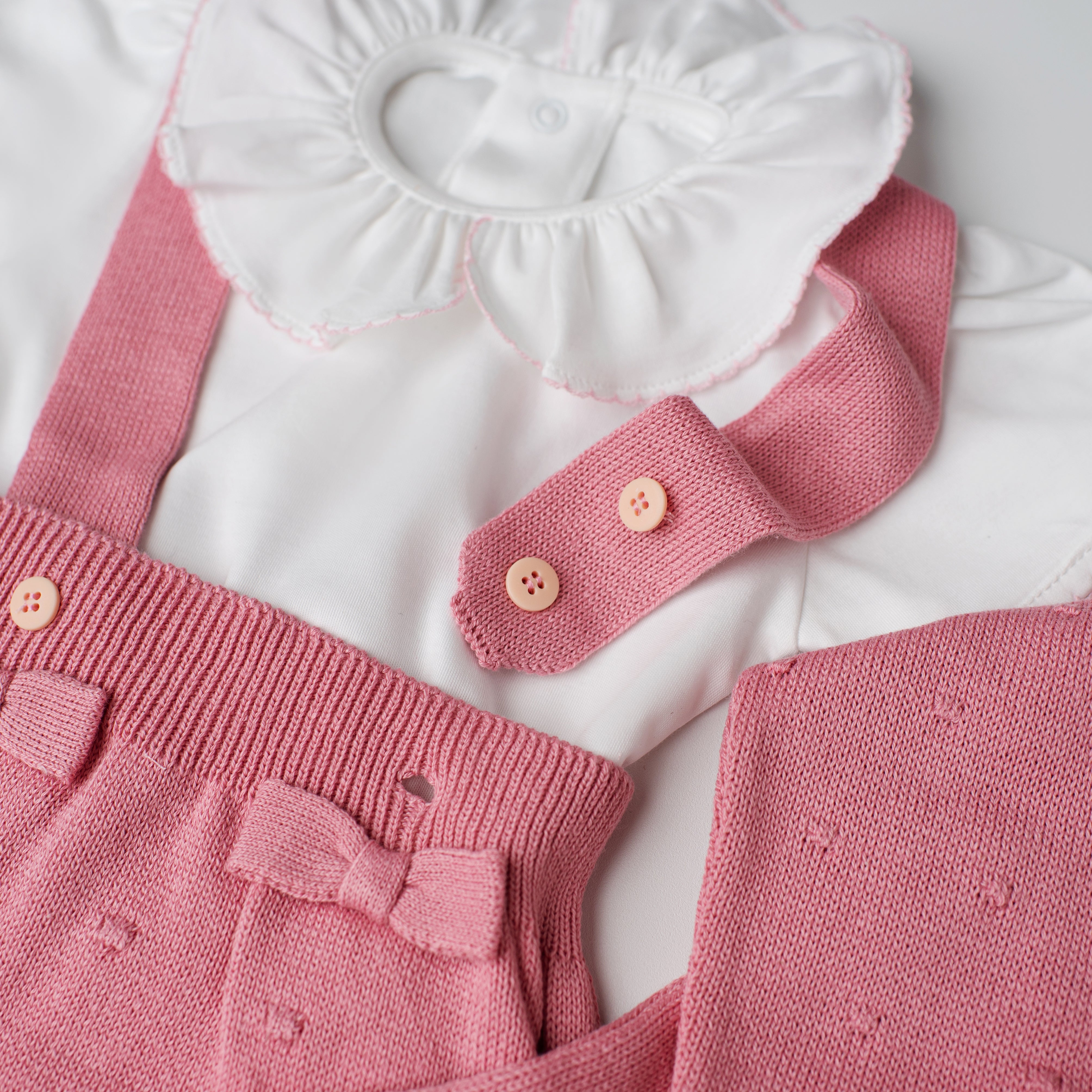 Conjunto em Tricô + Pima Garça Rosa Pétala