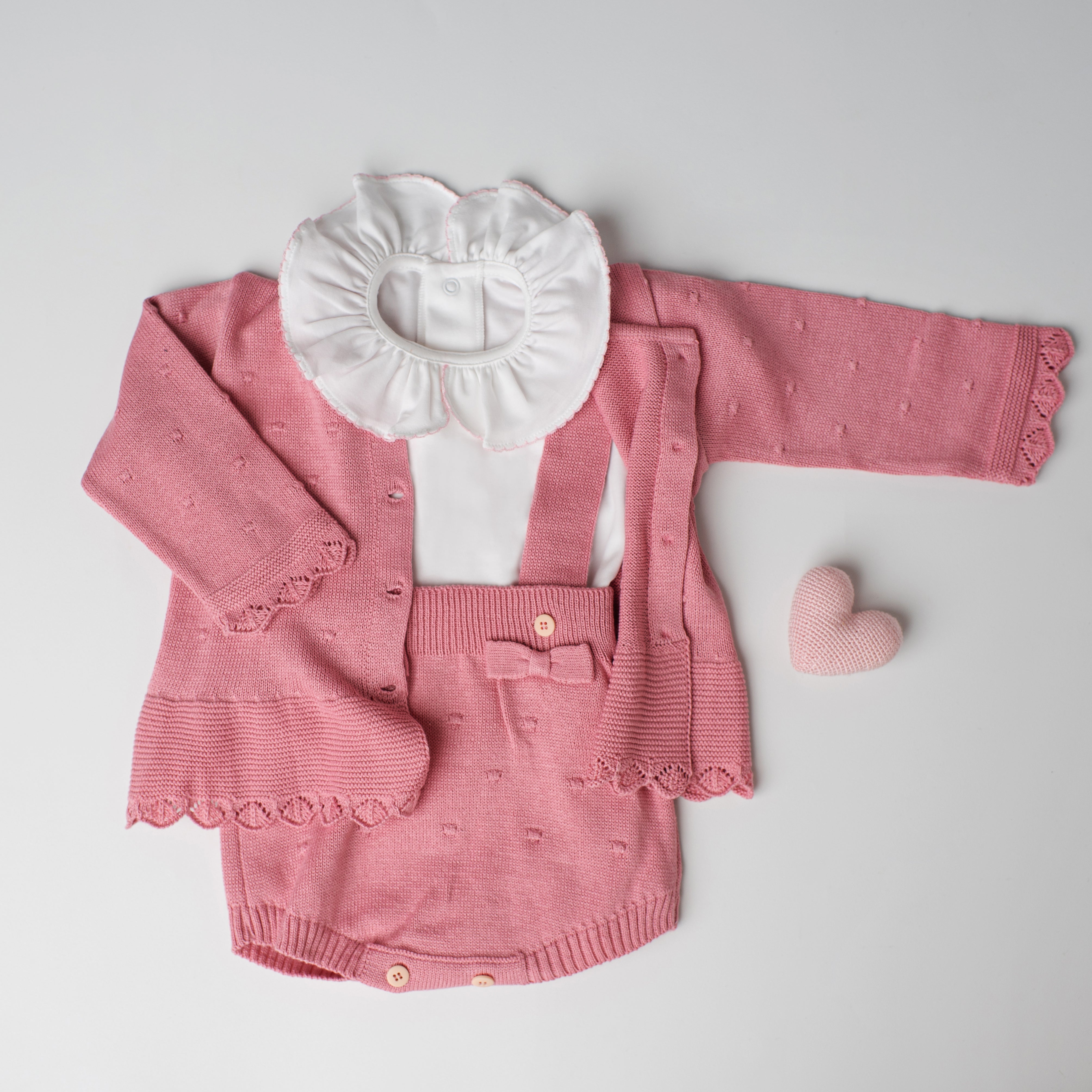 Conjunto em Tricô + Pima Garça Rosa Pétala