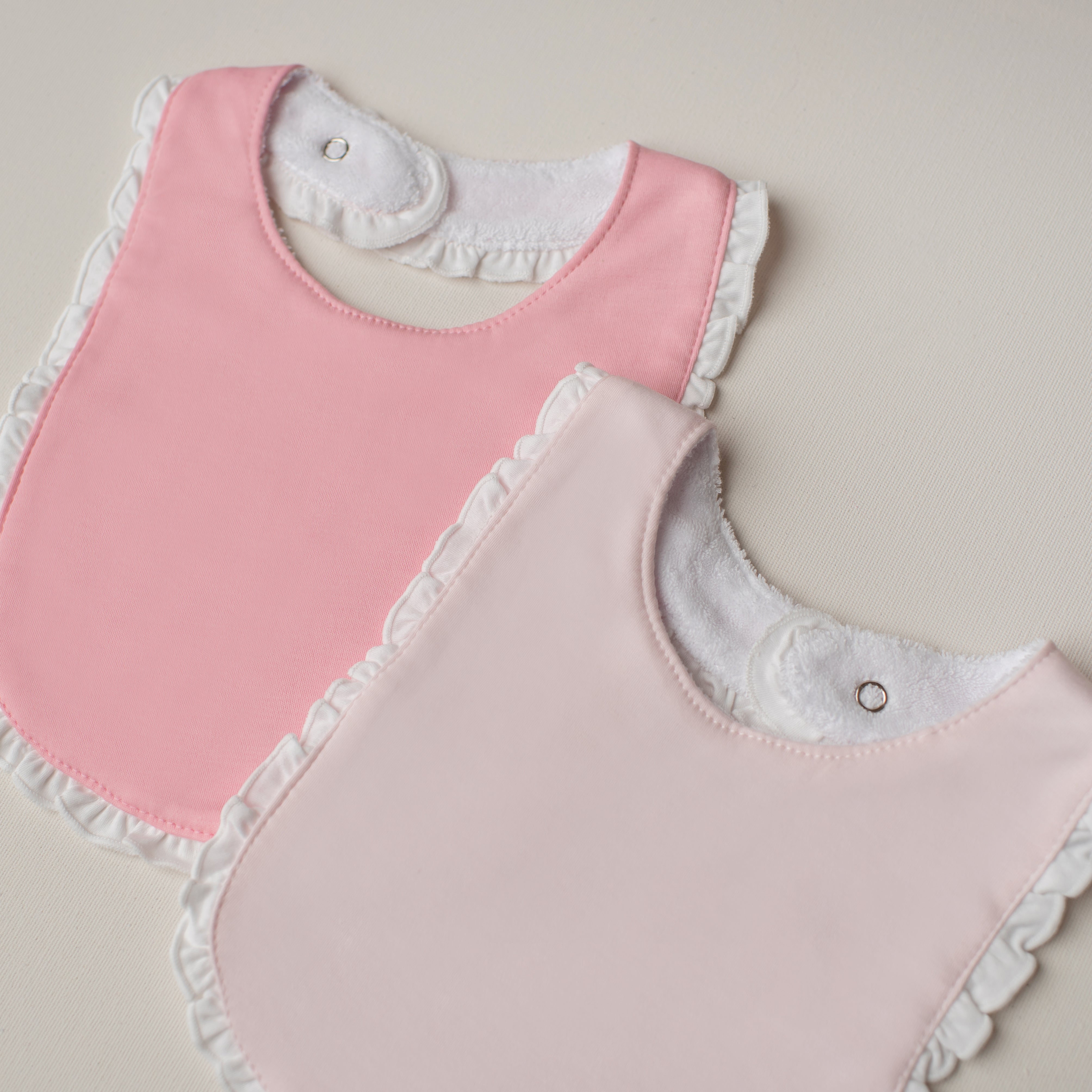 Kit: 2 Babadores Garça Pima Atoalhado - Rosa e Rosa Claro