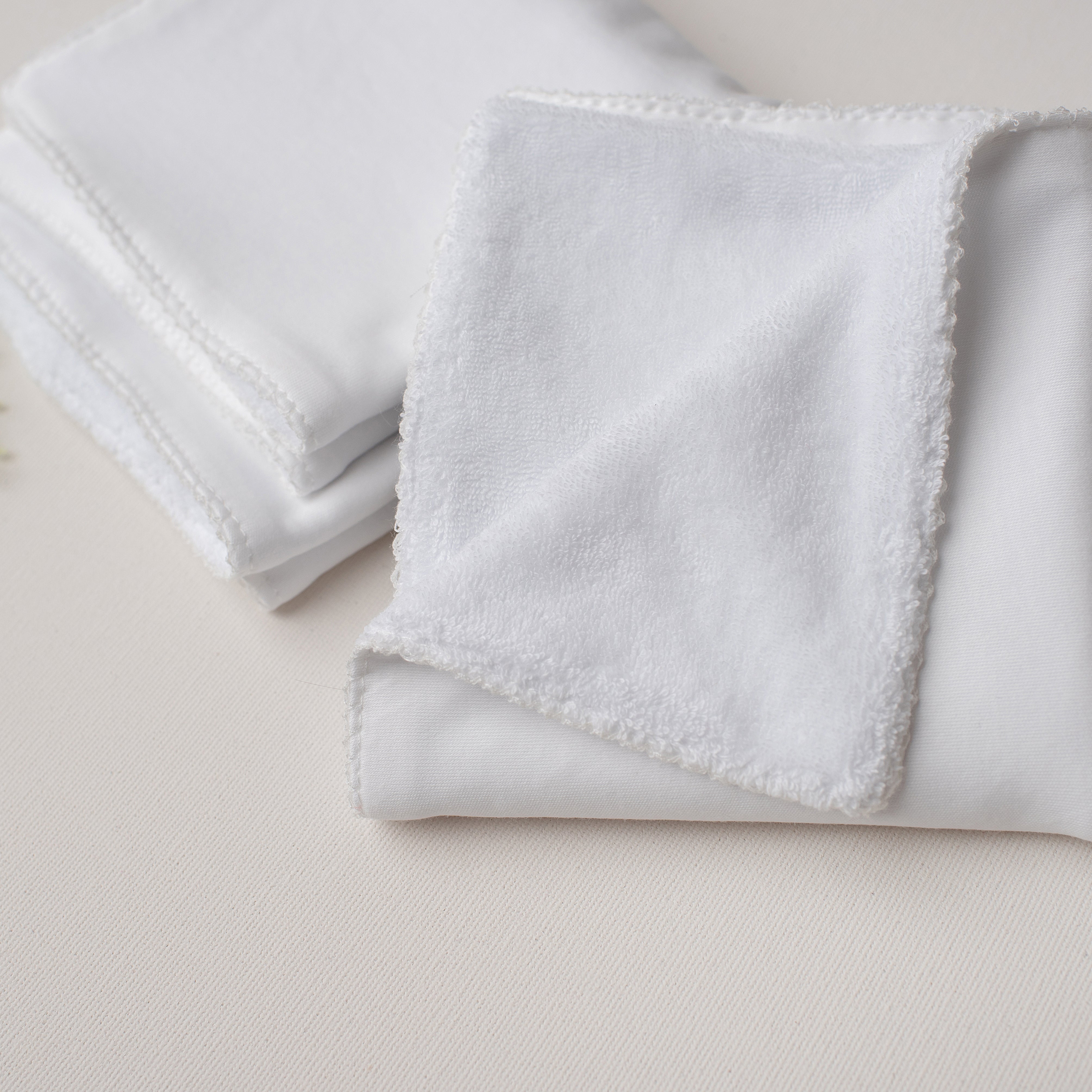 Kit: 3 Paninhos de Boca ou Bumbum Atoalhado - Detalhe Branco