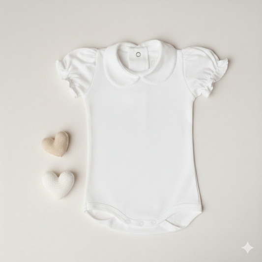 Body Garça Manga Curta Branco