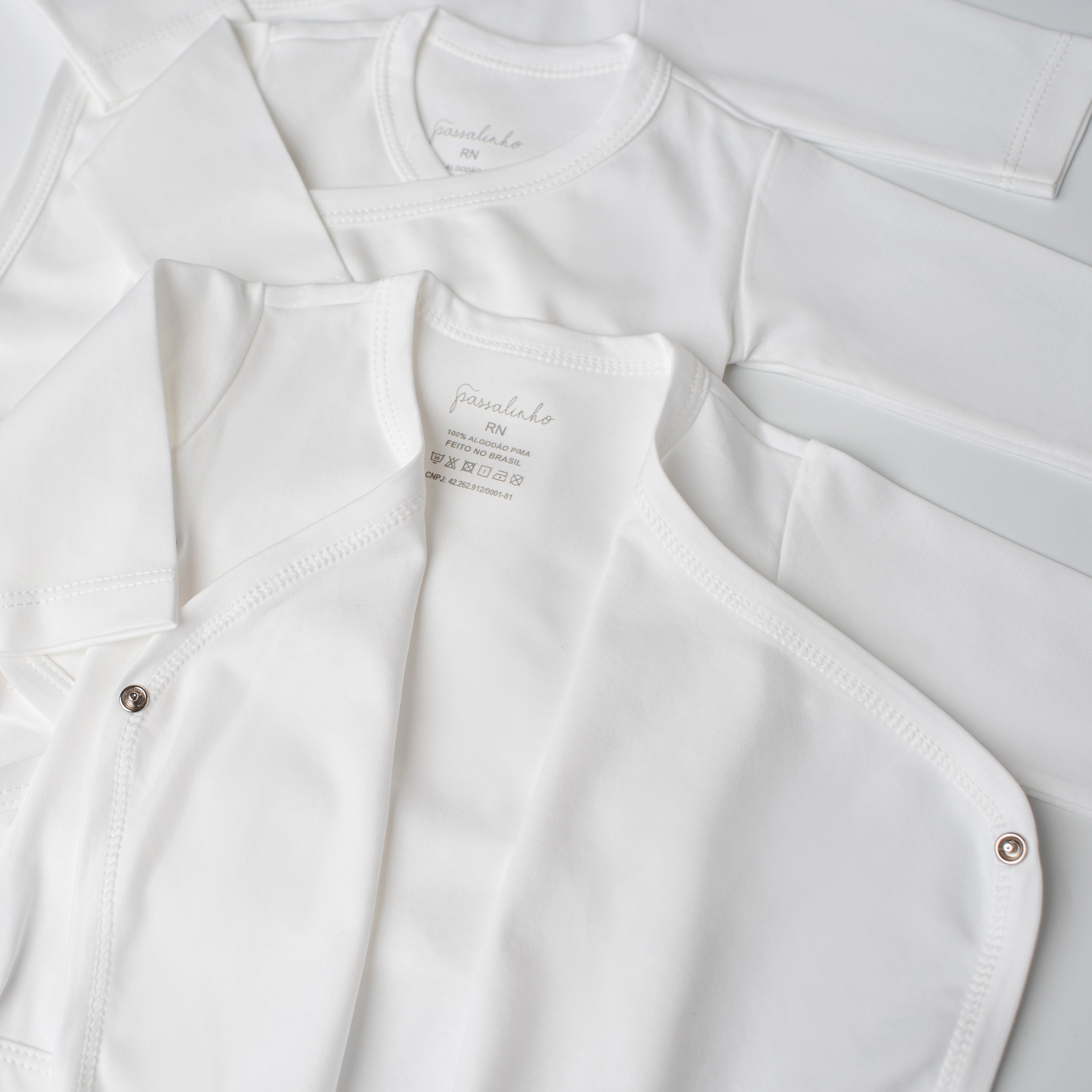 Kit: 3 Bodies Sabiá Manga Longa Branco
