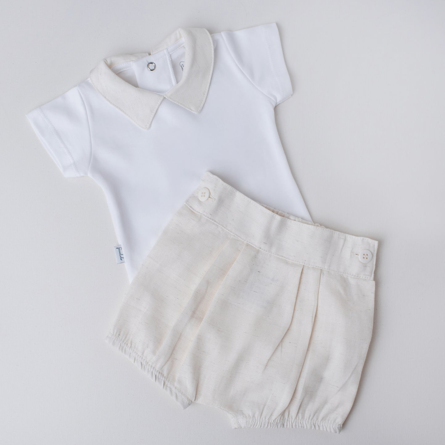 Conjunto Body e Shorts Quero Quero Linho Bege