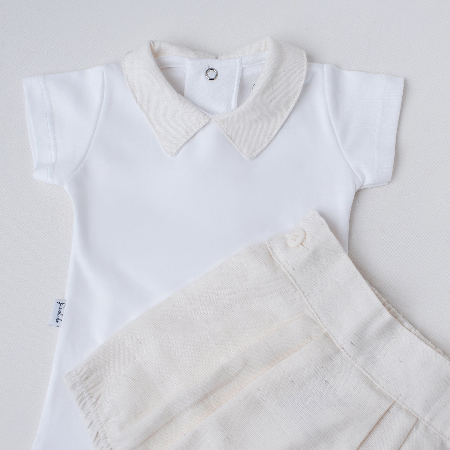 Conjunto Body e Shorts Quero Quero Linho Bege