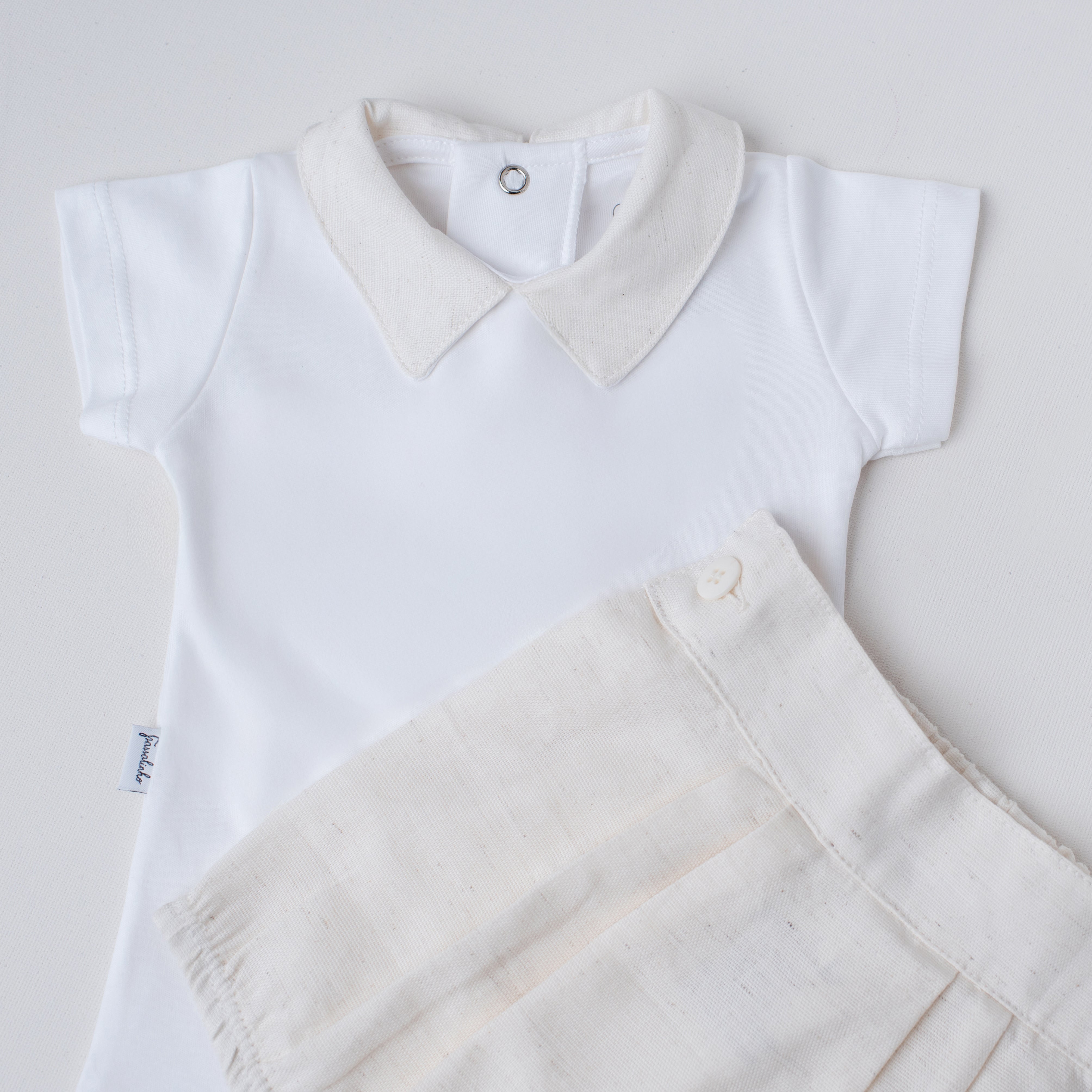 Conjunto Body e Shorts Quero Quero Linho Bege