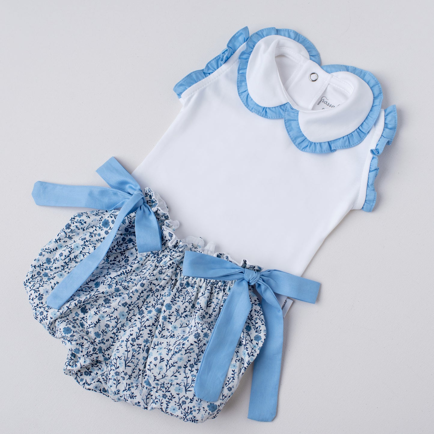 Conjunto Body e Shorts Tico Tico Azul