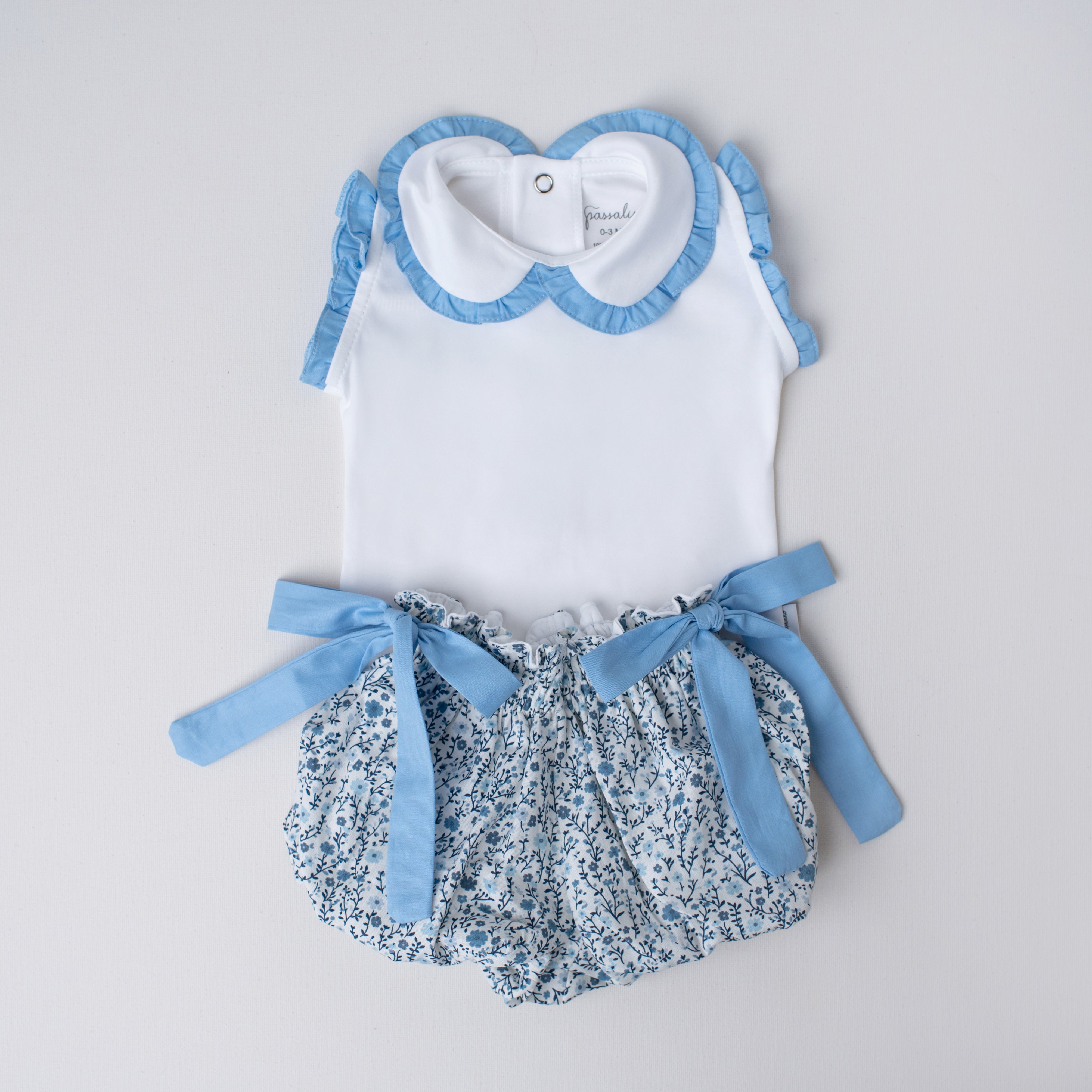 Conjunto Body e Shorts Tico Tico Azul