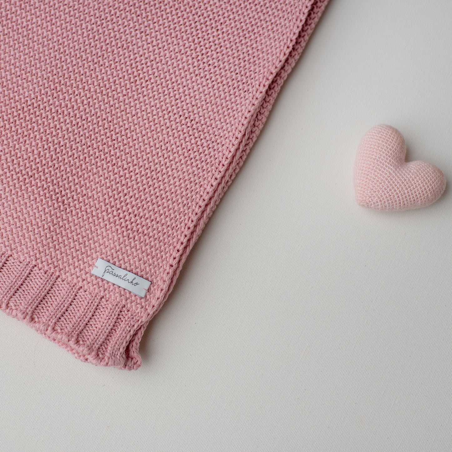 Manta Tricô Ninho Rosa