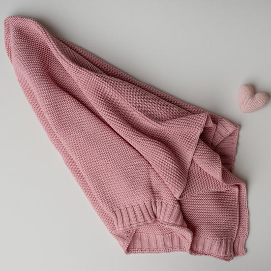 Manta Tricô Ninho Rosa