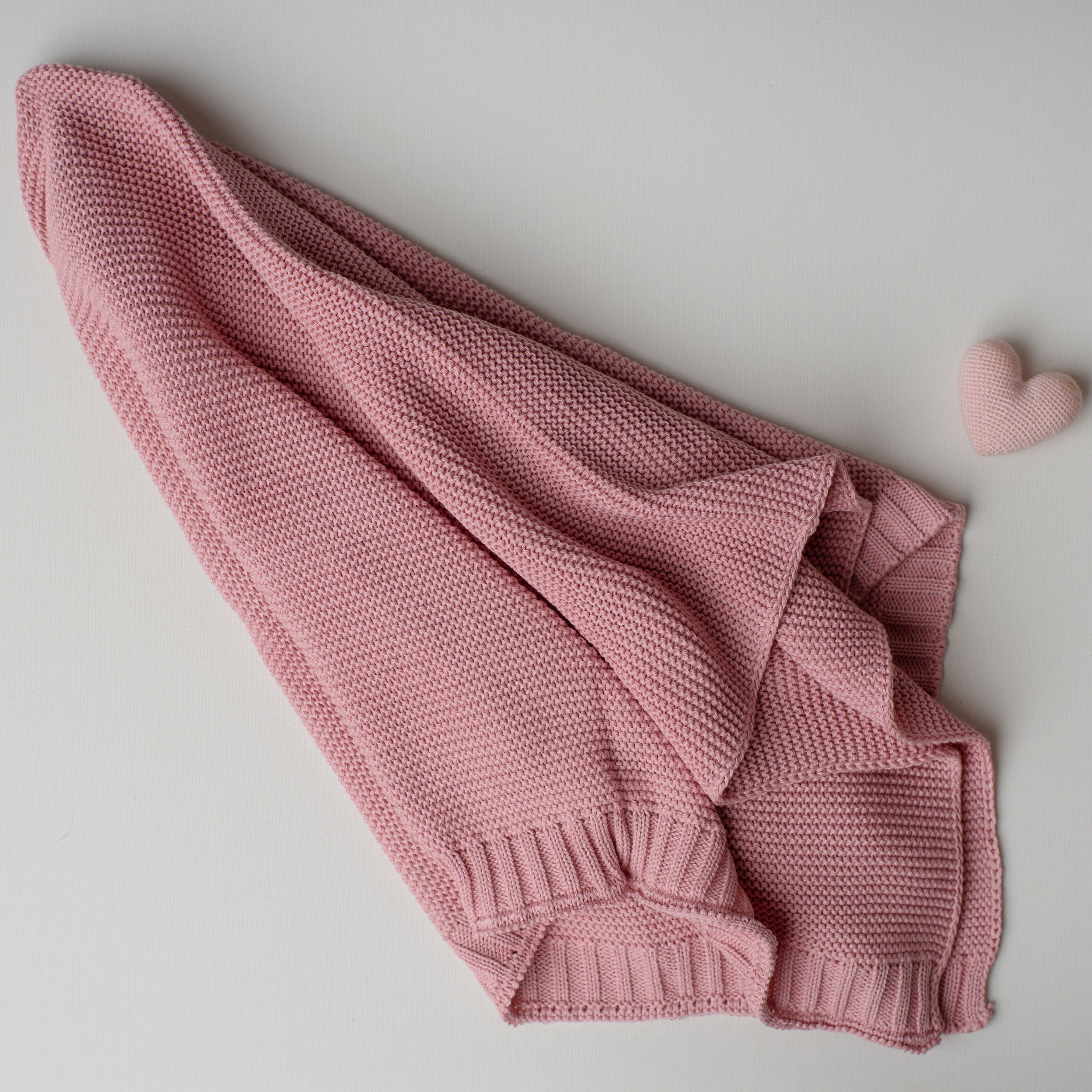 Manta Tricô Ninho Rosa